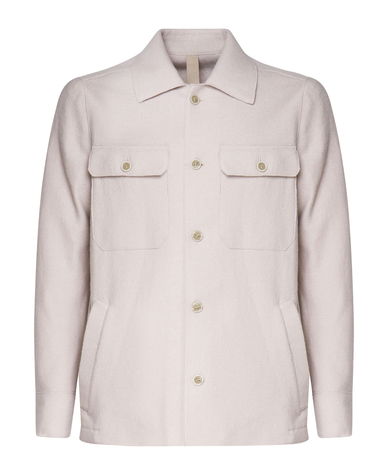 Eleventy Over Shirt In Wool - SAND