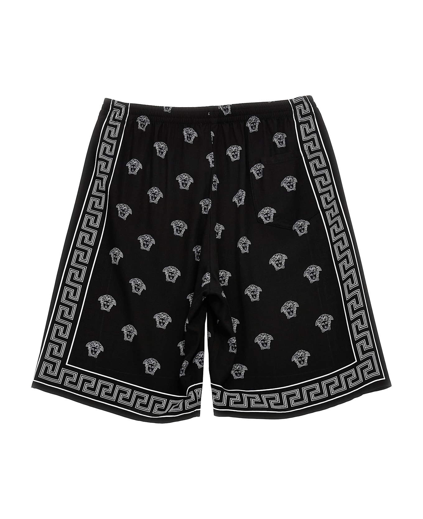 Versace 'medusa Bandana' Bermuda Shorts - White/Black