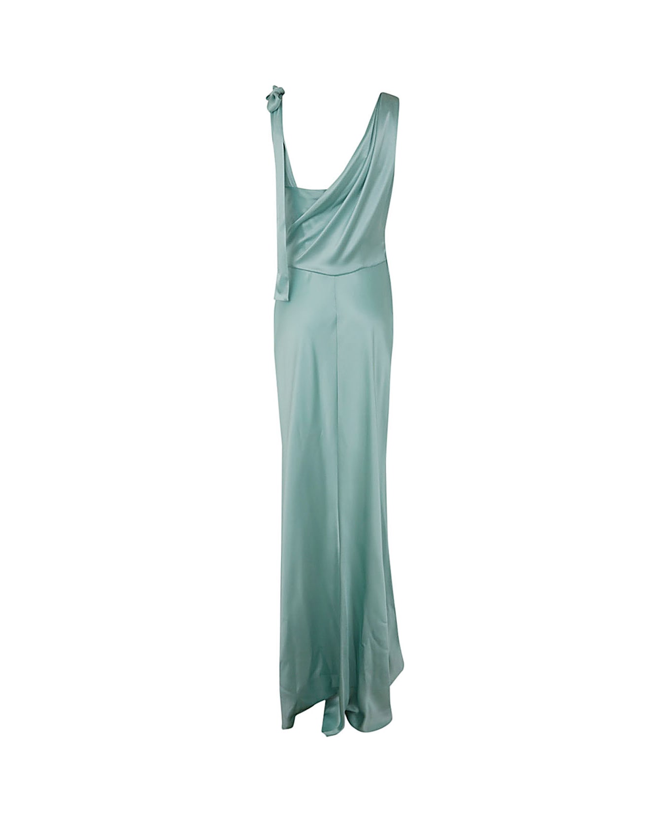 Alberta Ferretti Satin Long Dress - Light Blue