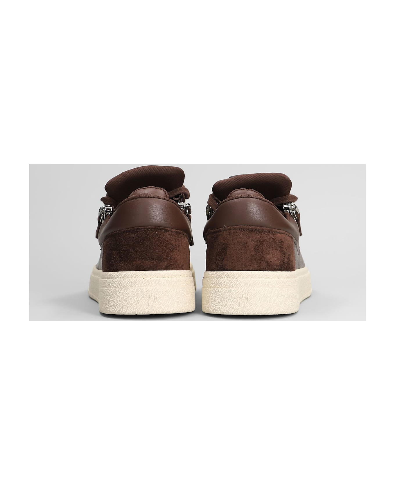 Giuseppe Zanotti Gz94 Sneakers In Brown Suede And Leather - brown