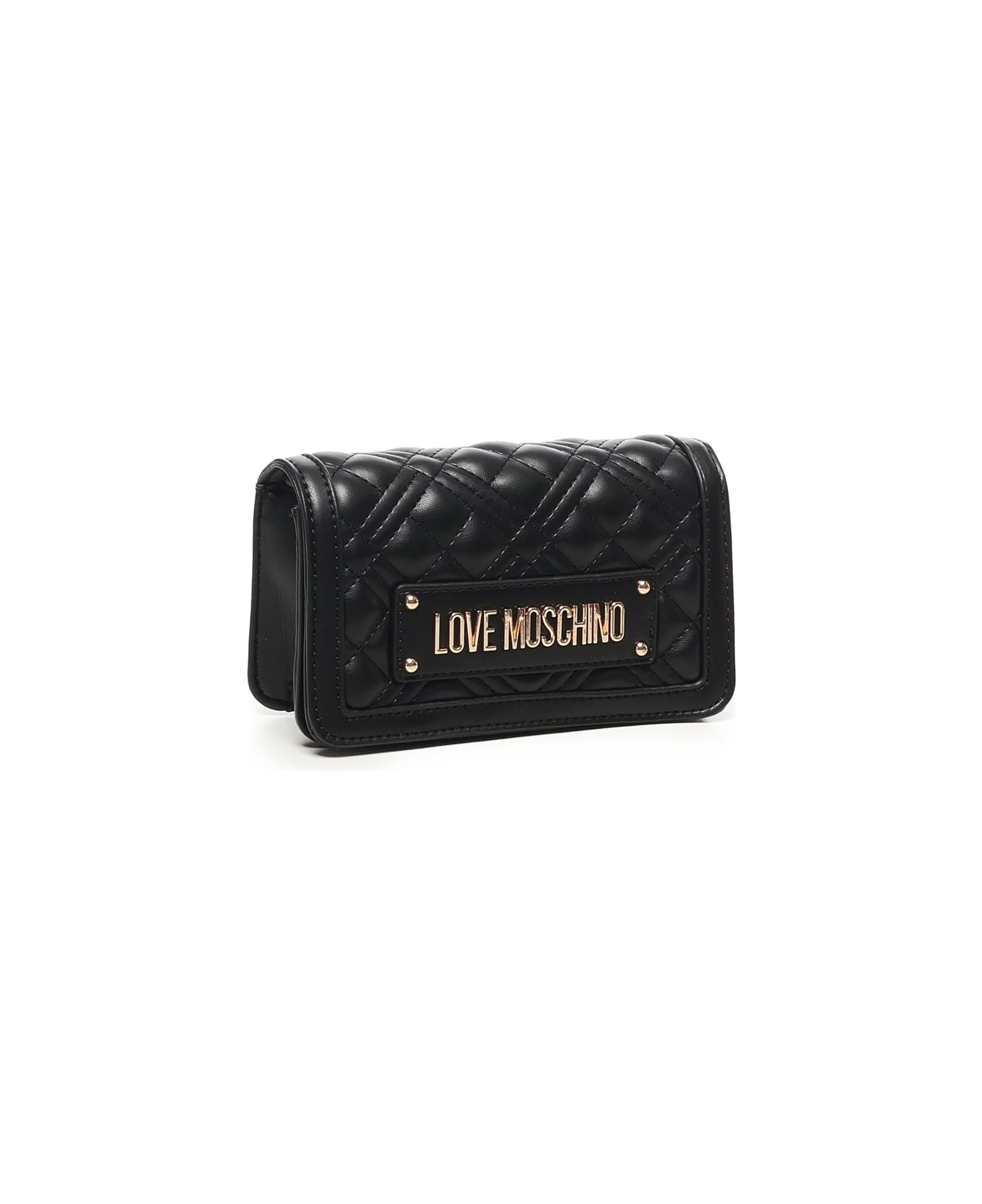Love Moschino Wallet With Chain And Logo - Black
