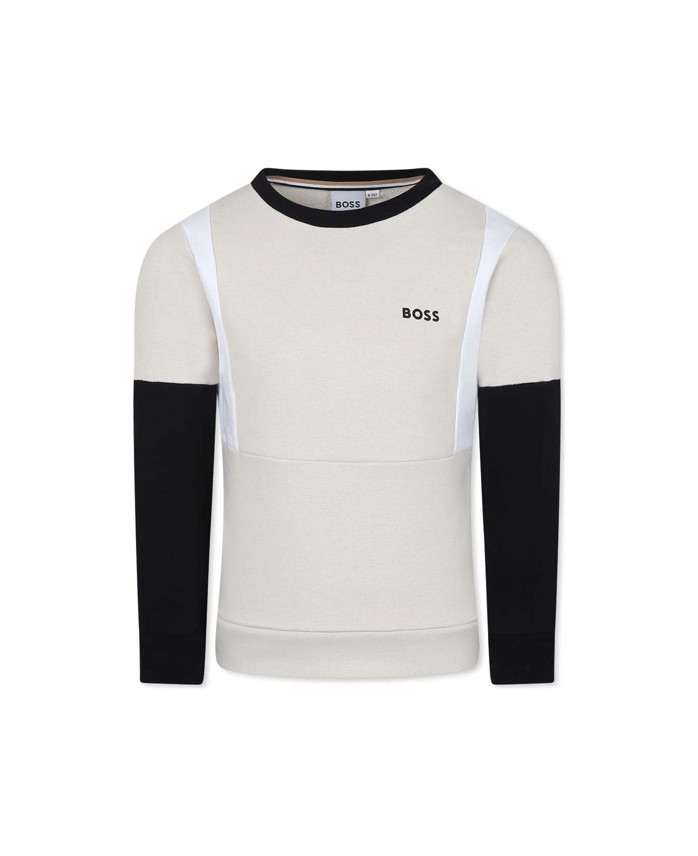 Hugo Boss Beige Sweatshirt For Boy With Logo - Beige