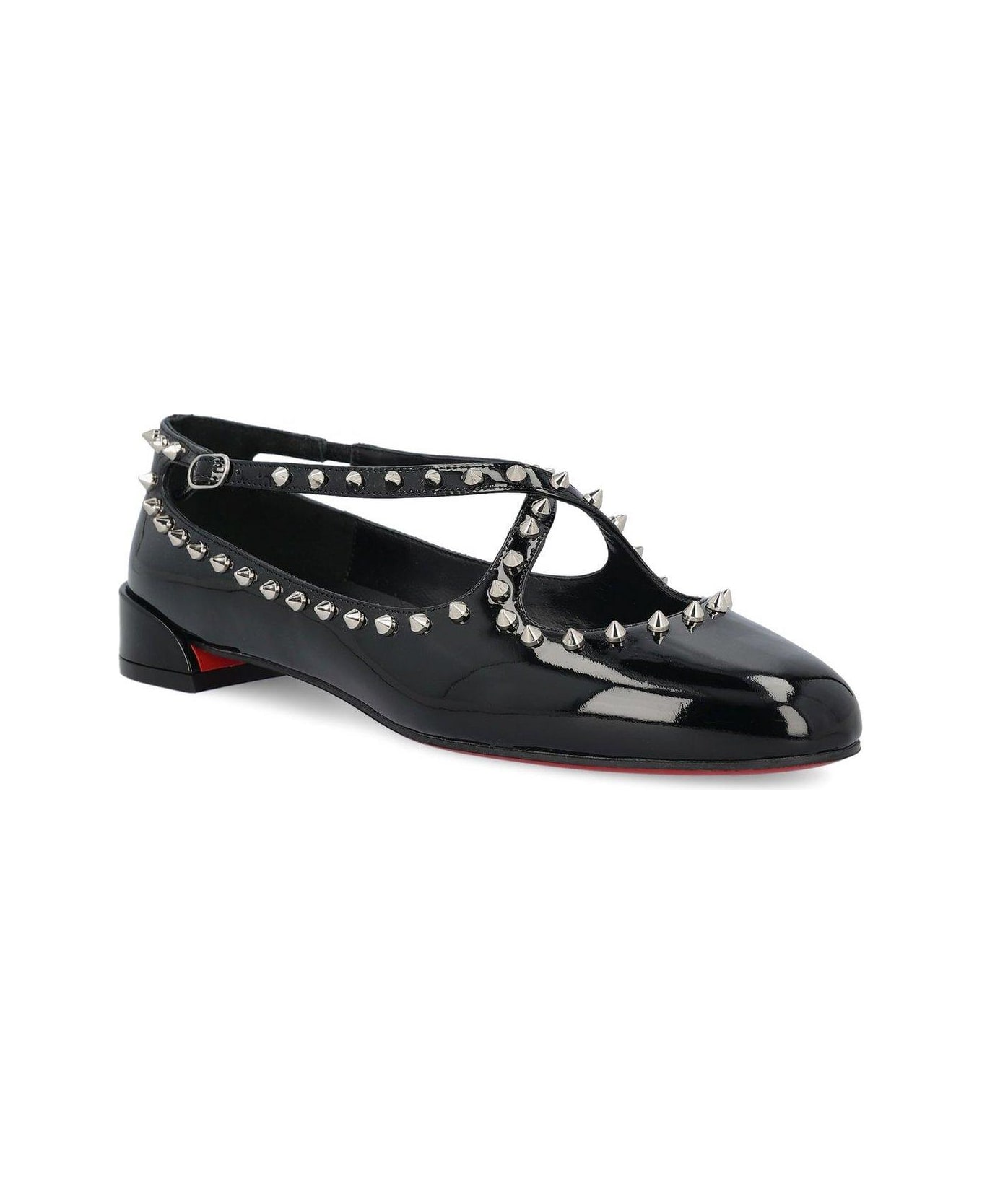 Christian Louboutin Pilouta Jane Spikes Ballerinas - BLACK