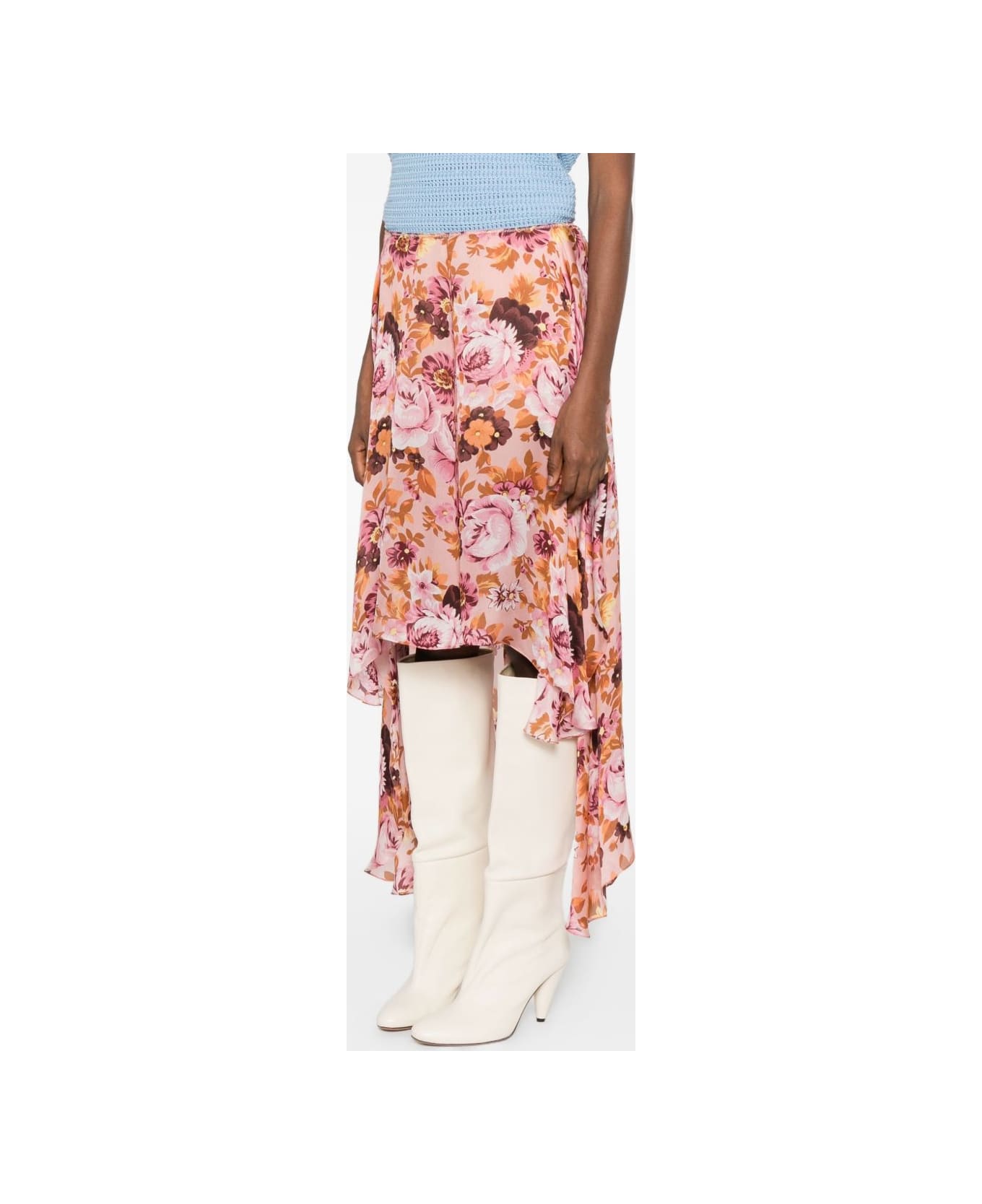 Chloé Silk Printed Skirt - Pink