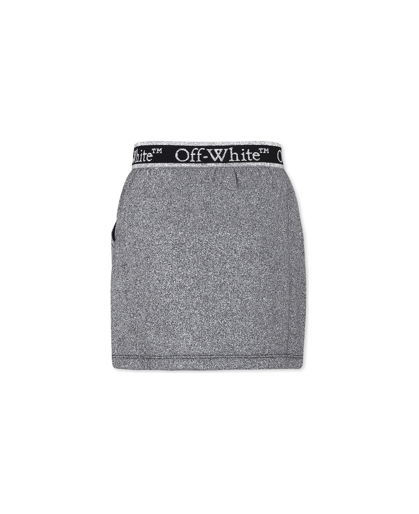 Off-White Grey Skirt For Girl With Logo - Grey