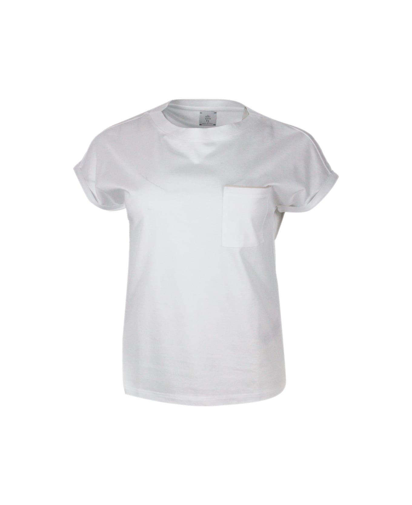Eleventy T-Shirt - Bianco - rosa