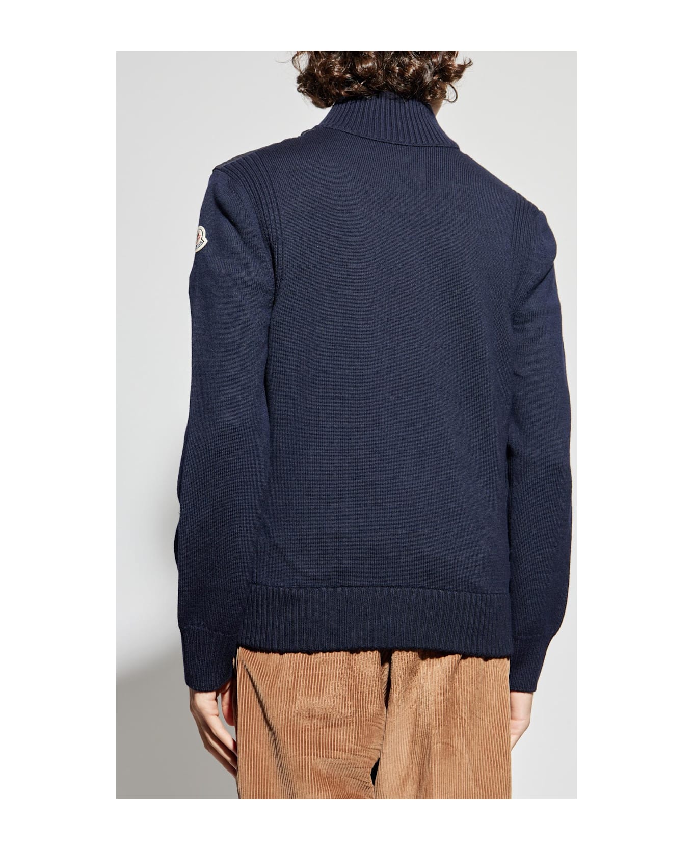 Moncler Cardigan With Down Insert - BLUE