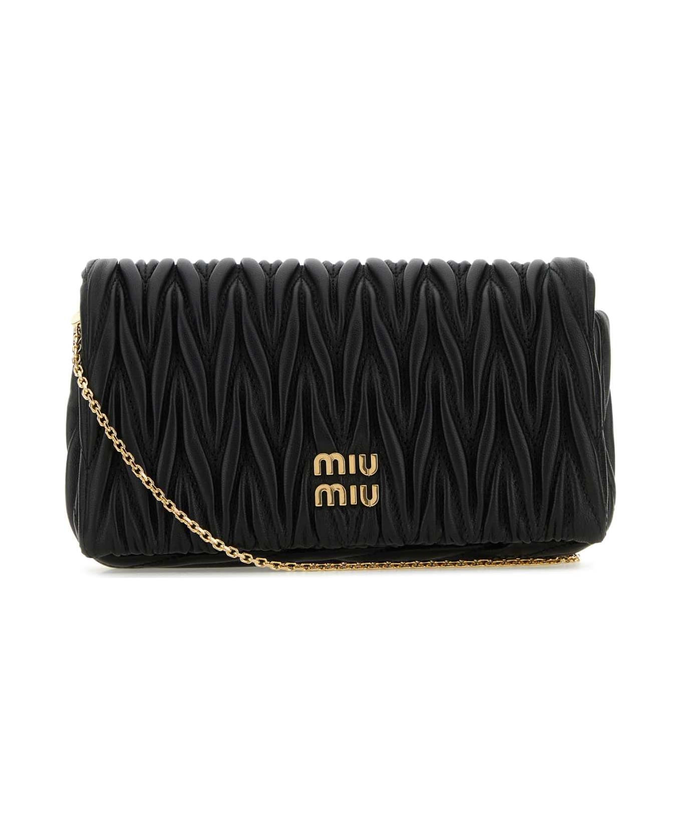 Miu Miu Black Nappa Leather Mini Clutch - NERO