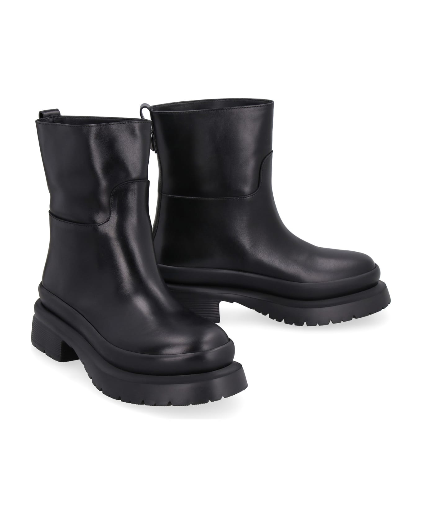 Valentino Garavani Leather Biker Boots - black