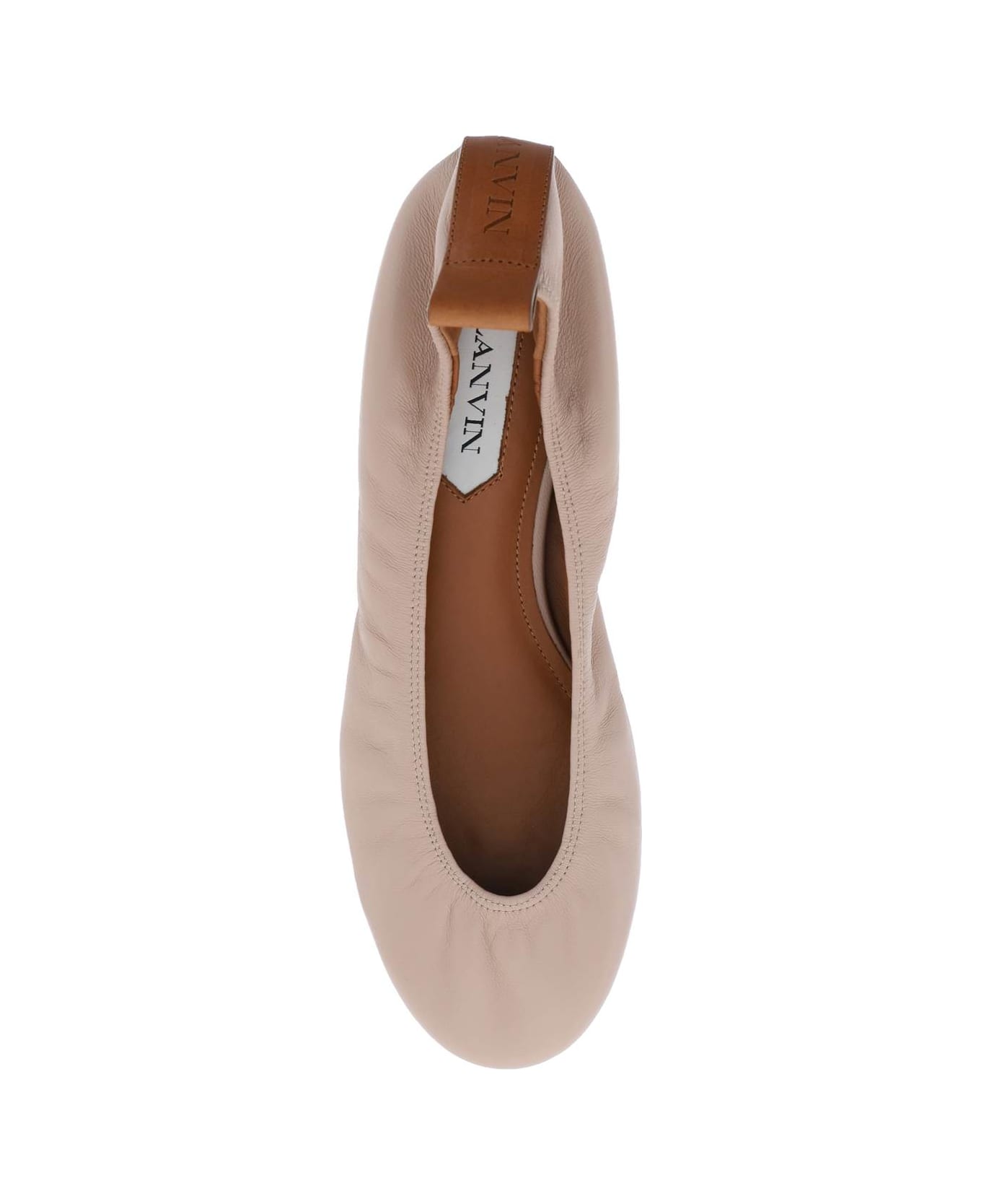 Lanvin Ruch Detailed Slip-on Ballerina Shoes - DARK BEIGE フラットシューズ