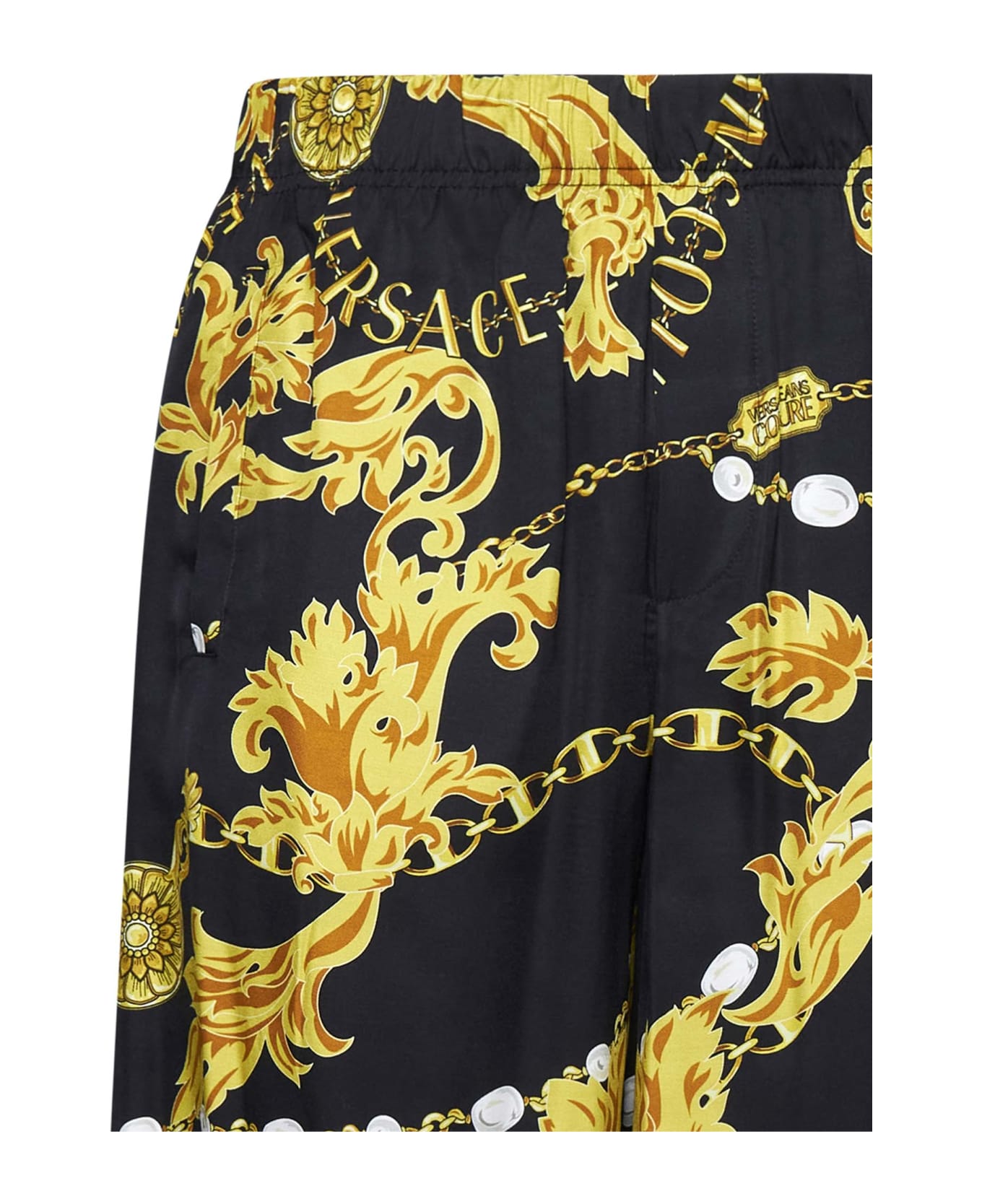 Versace Jeans Couture Chain Couture Bermuda Shorts - Black gold