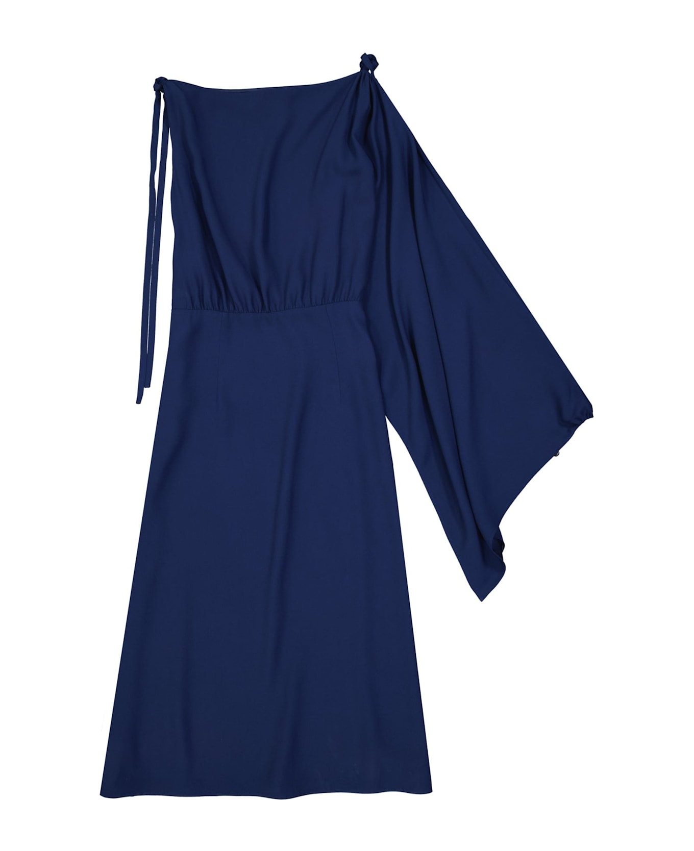 Prada Flared One Sleeve Midi Dress - Blue