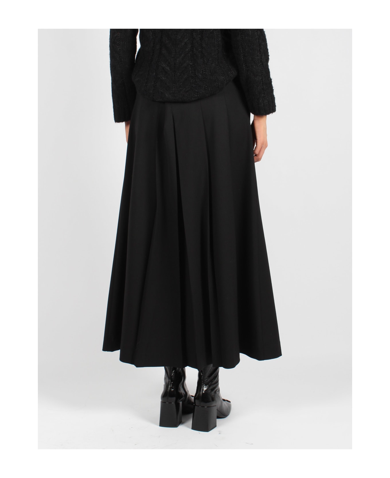 Parosh Pleated Skirt - Black
