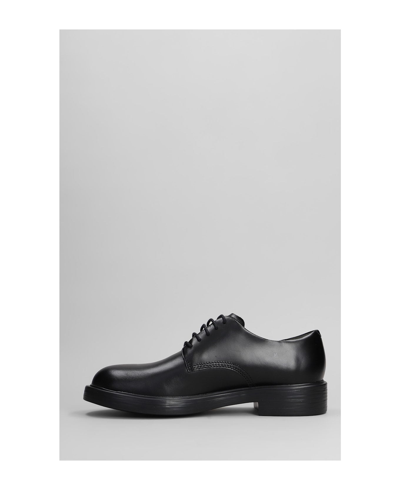 Camper Dean Lace Up Shoes In Black Leather - DEAN NEGRO