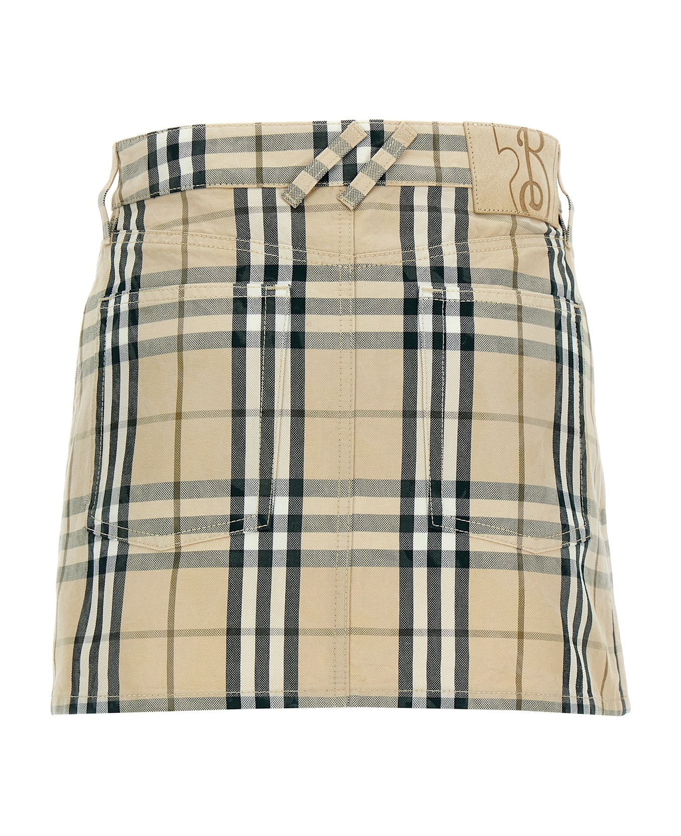 Burberry Check Skirt - Beige