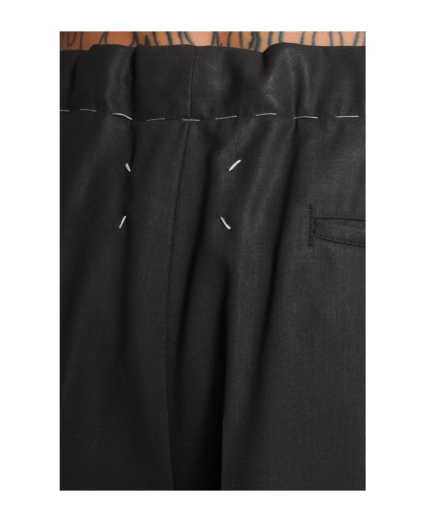 Maison Margiela Pants In Black Cotton - black