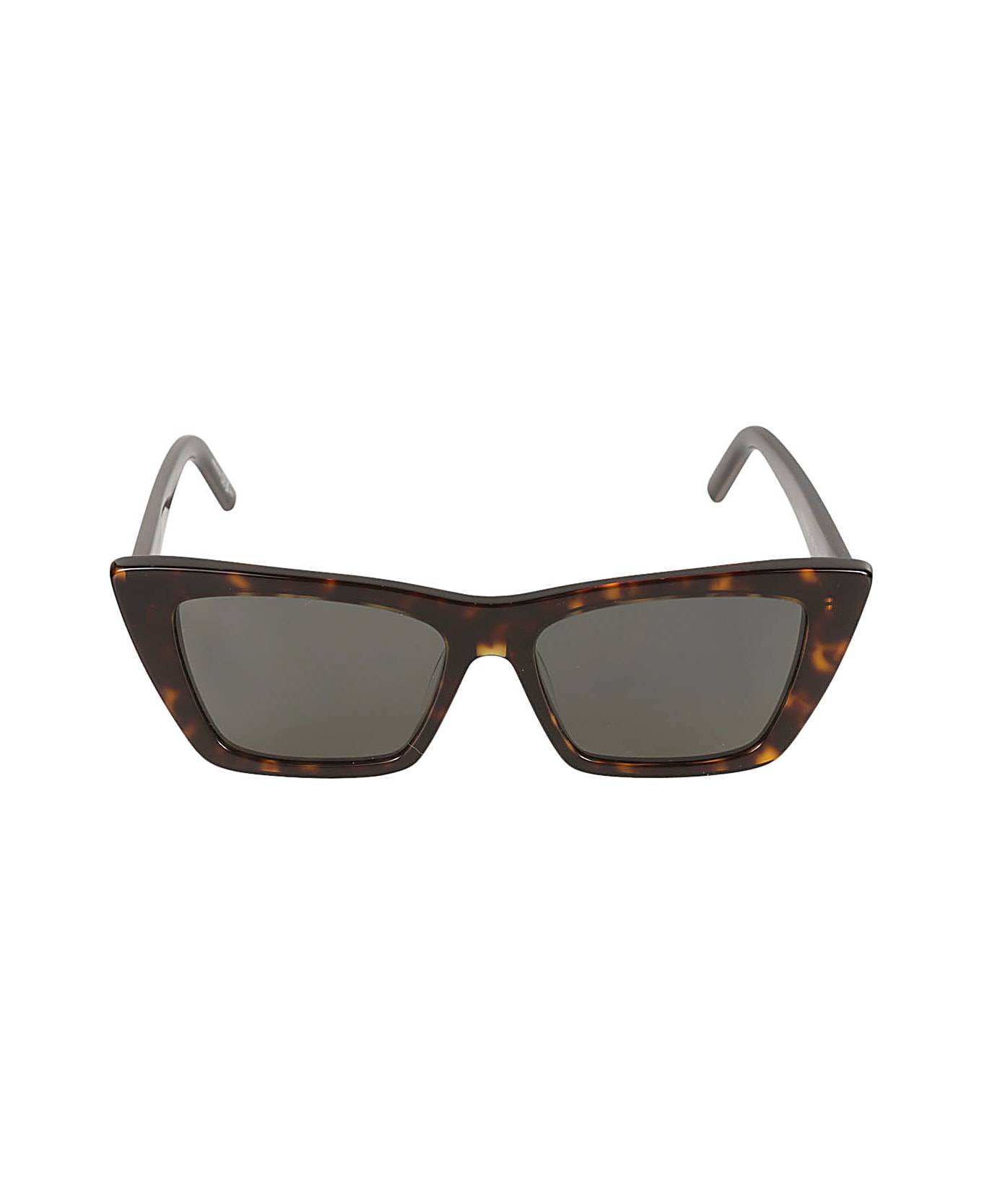 Saint Laurent Eyewear Cat Eye Frame Flame Effect Sunglasses - Havana/Grey