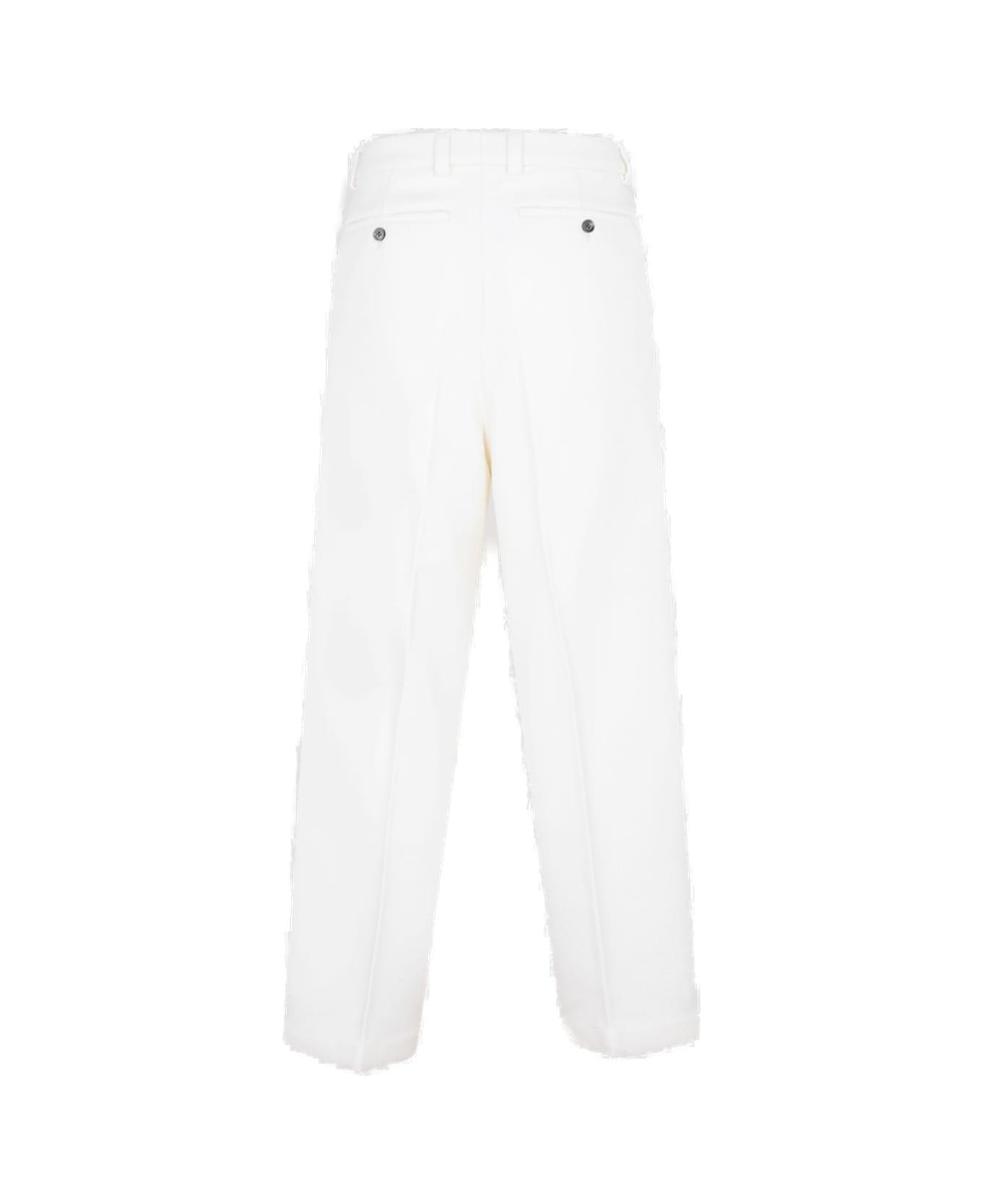 Ami Alexandre Mattiussi Paris Straight-leg Pleat-detailed Trousers - WHITE ボトムス