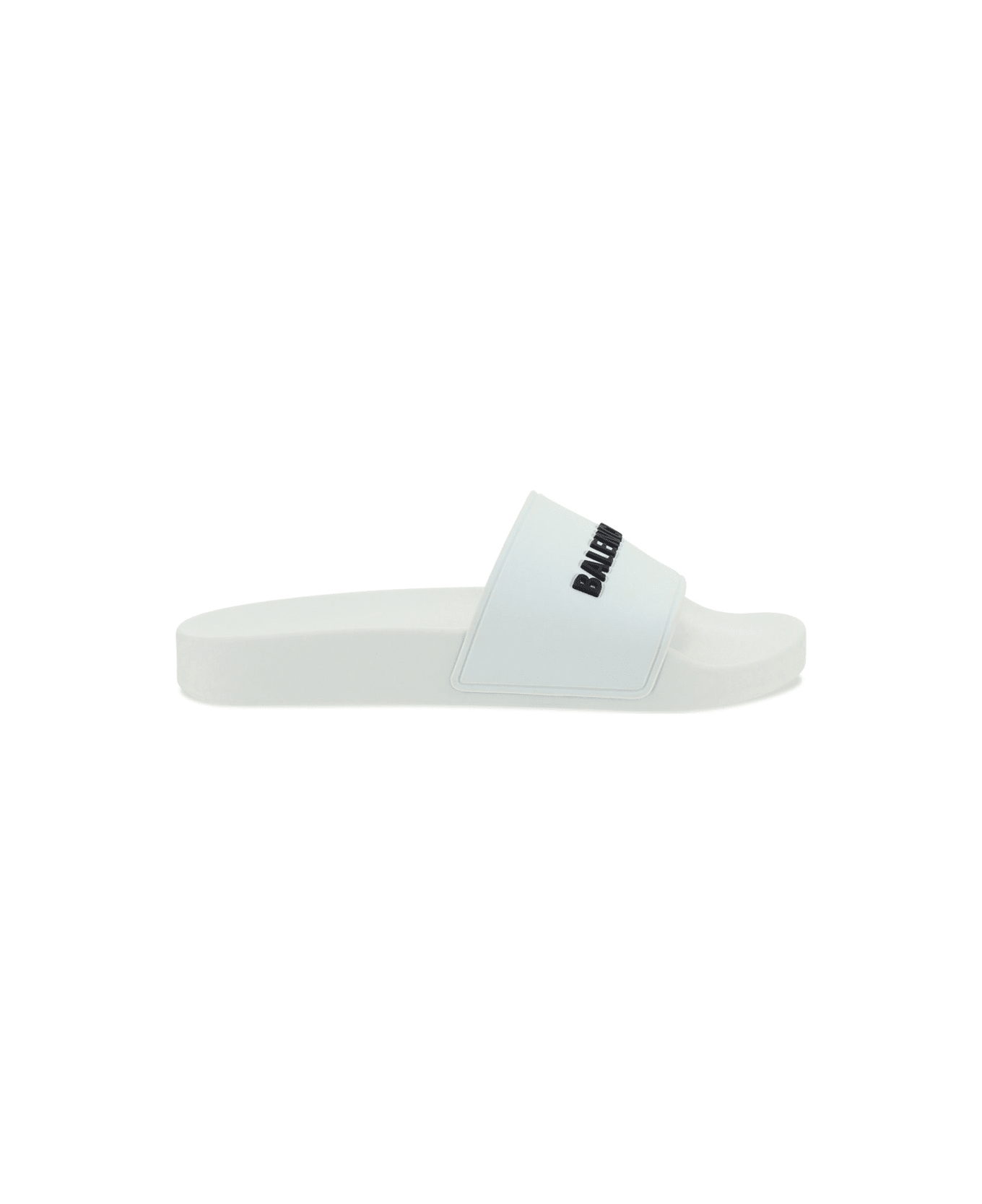 Balenciaga Pool Slide Sandals - White Black