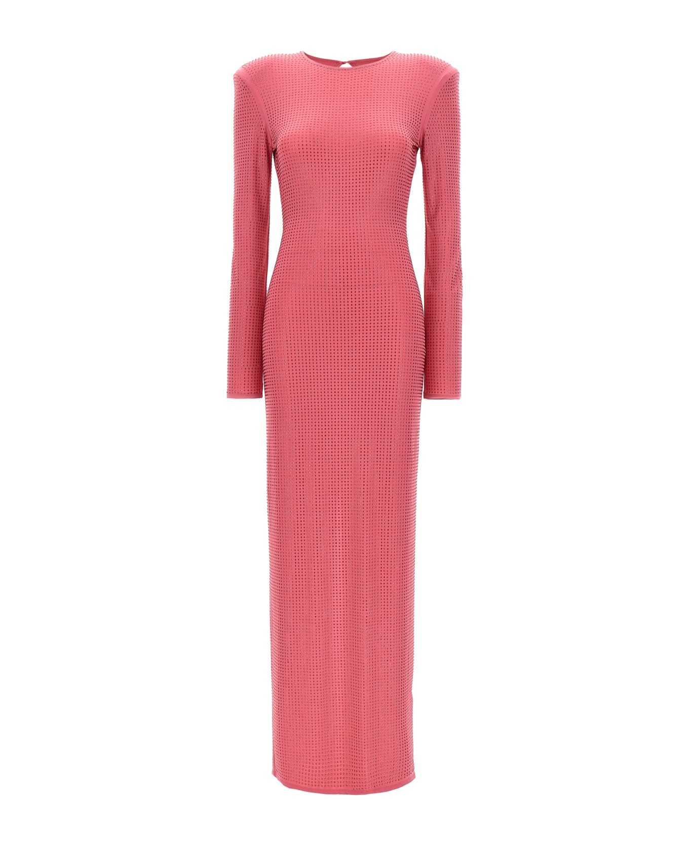 Rotate by Birger Christensen Long Rhinestone Dress - Pink