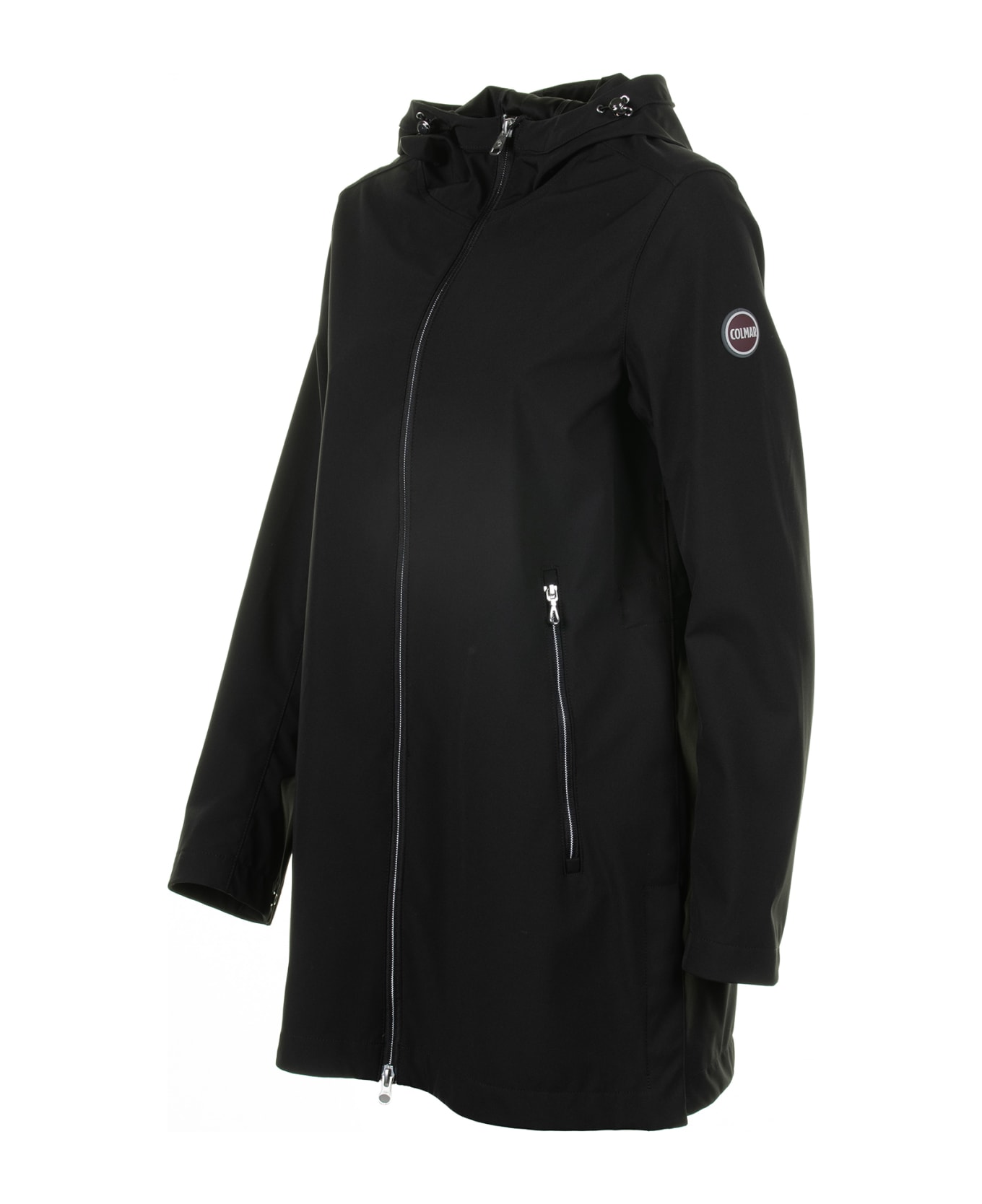Colmar Long Black Jacket In Stretch Softshell - NERO コート
