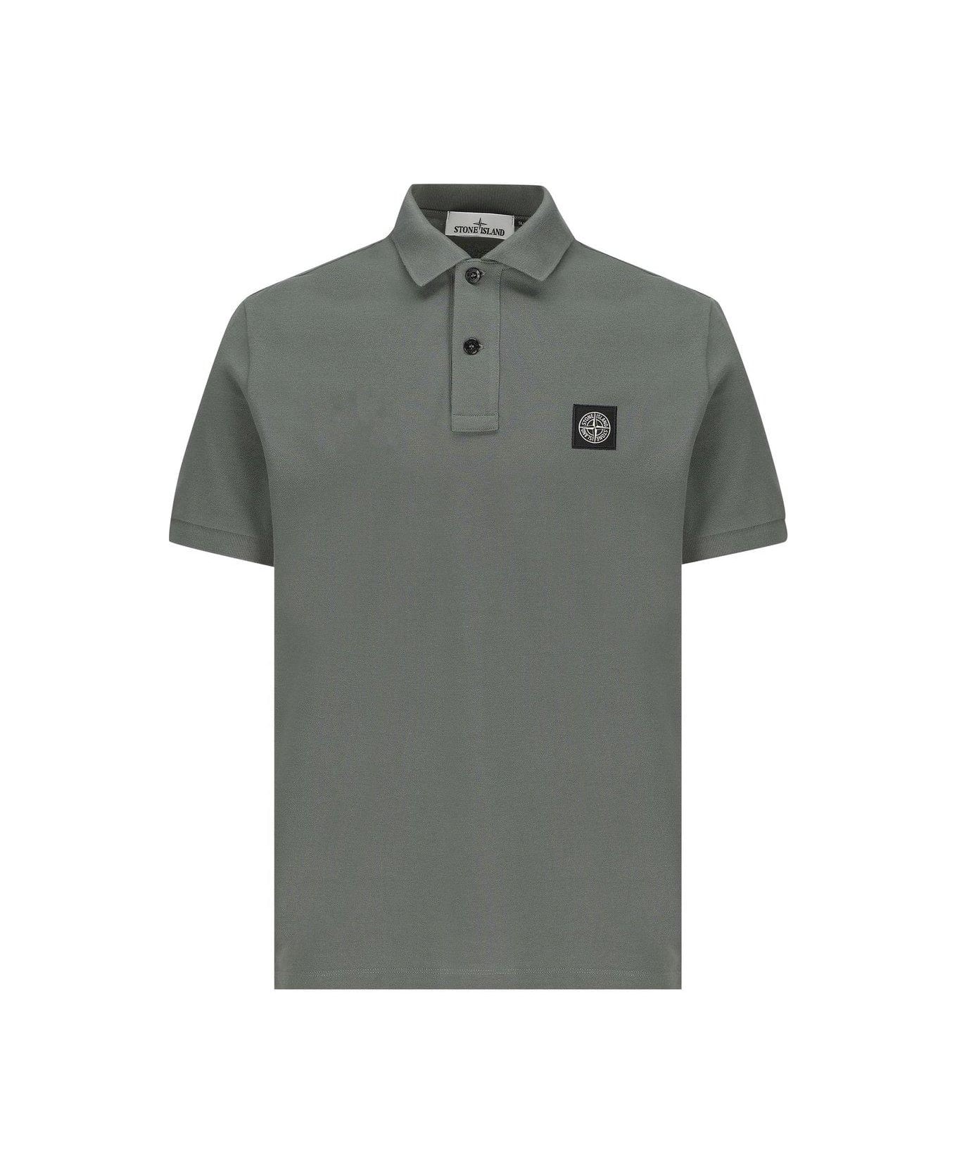 Stone Island Compass Patch Short-sleeved Polo Shirt - Green