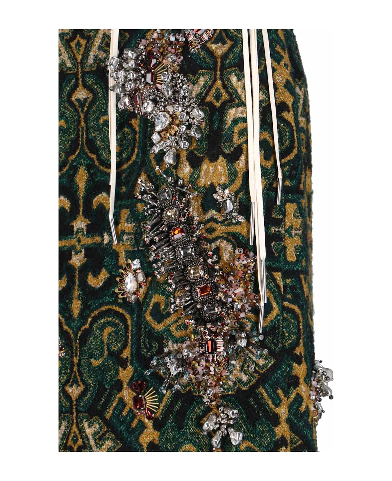 Dries Van Noten Skirt With "sokna" Crystals - Green