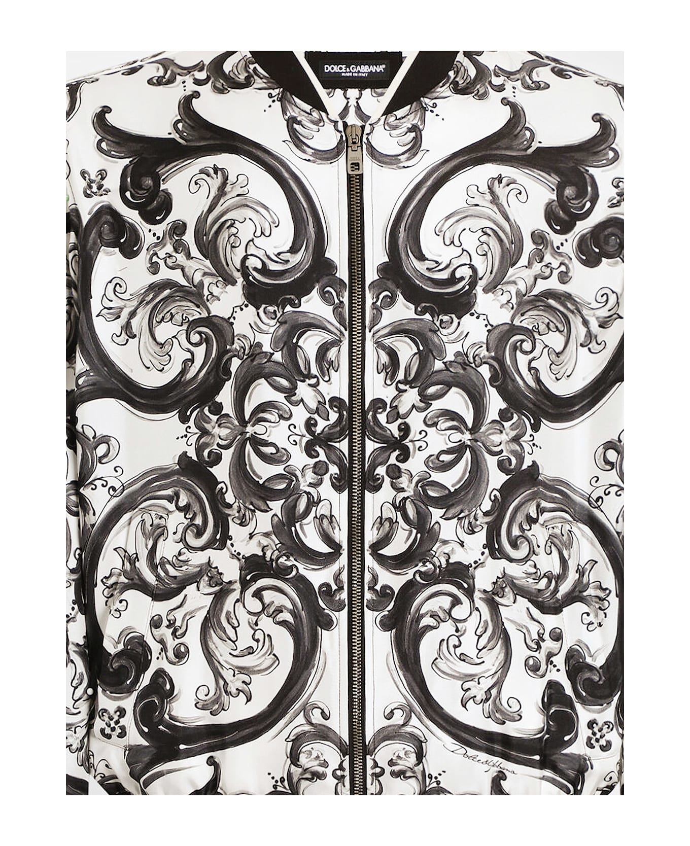 Dolce 
Gabbana Silk Jacket With Maiolica Print - MAIOLICA 3L NERO