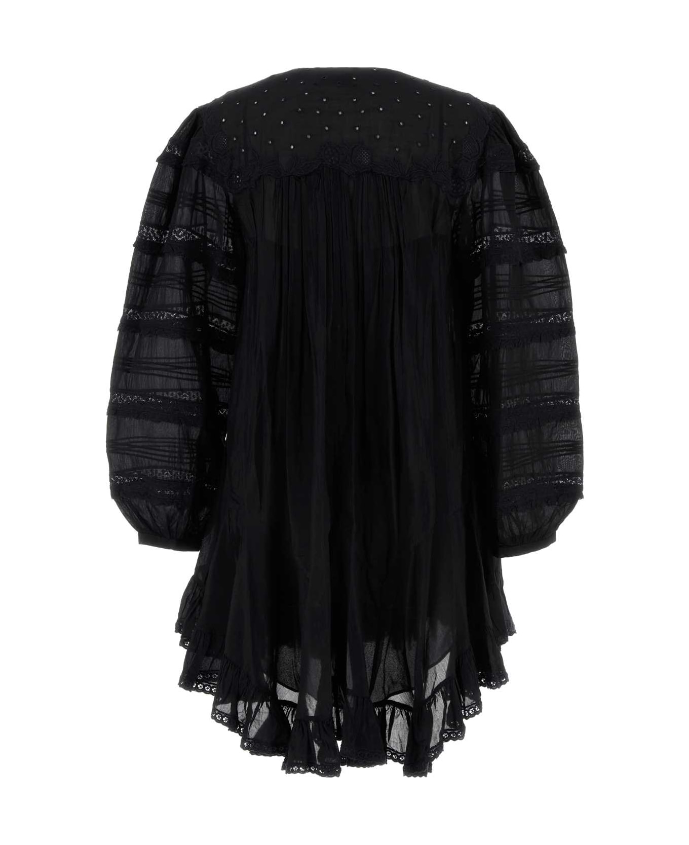 Isabel Marant Black Cotton Blend Gyliane Mini Dress - Black