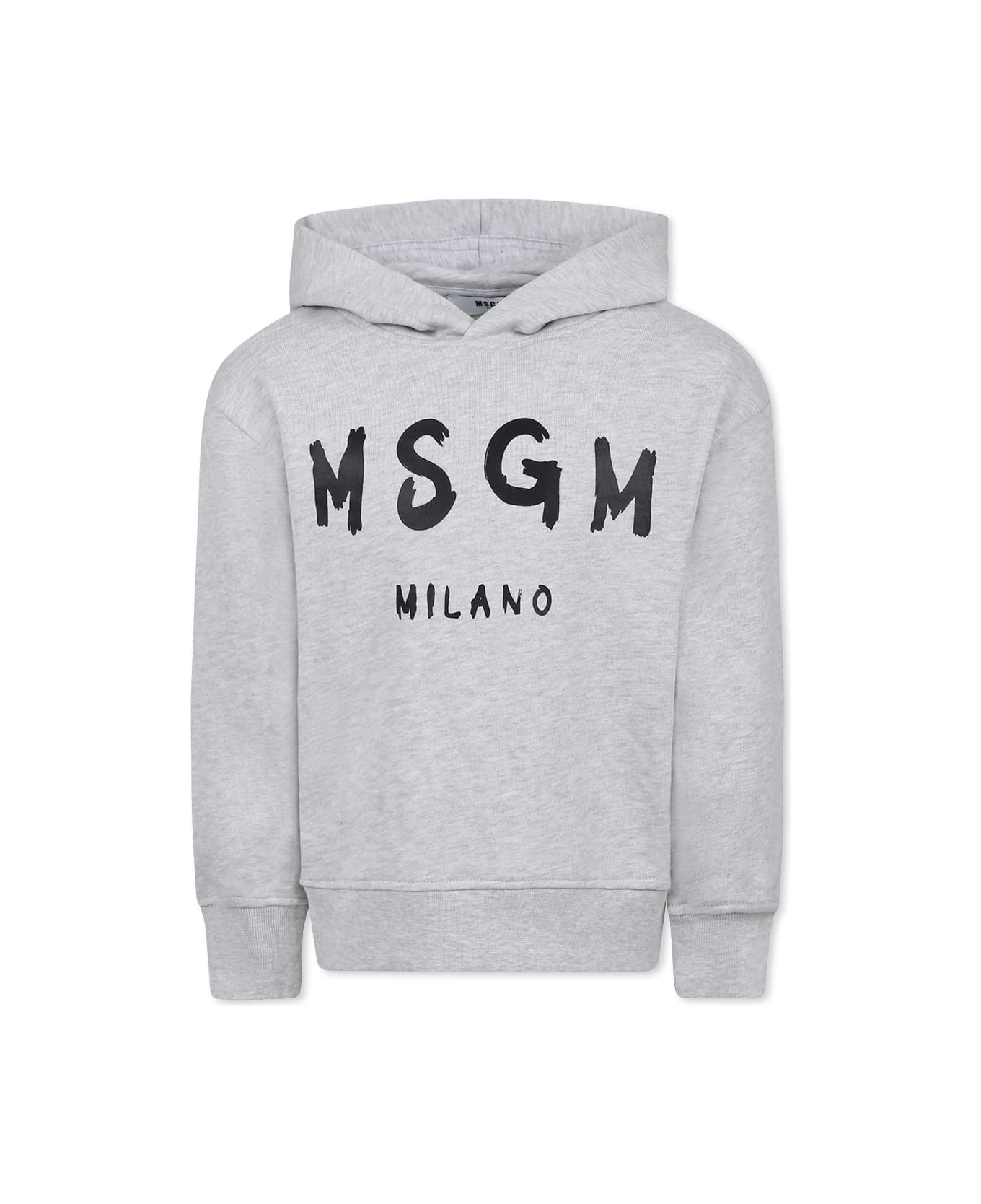 MSGM Grey Sweatshirt For Kids With Logo - Grey