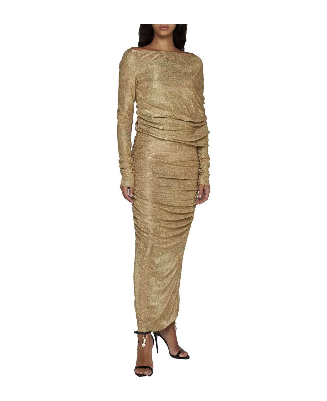 Dolce & Gabbana Draped Pencil Dress - Gold ワンピース＆ドレス