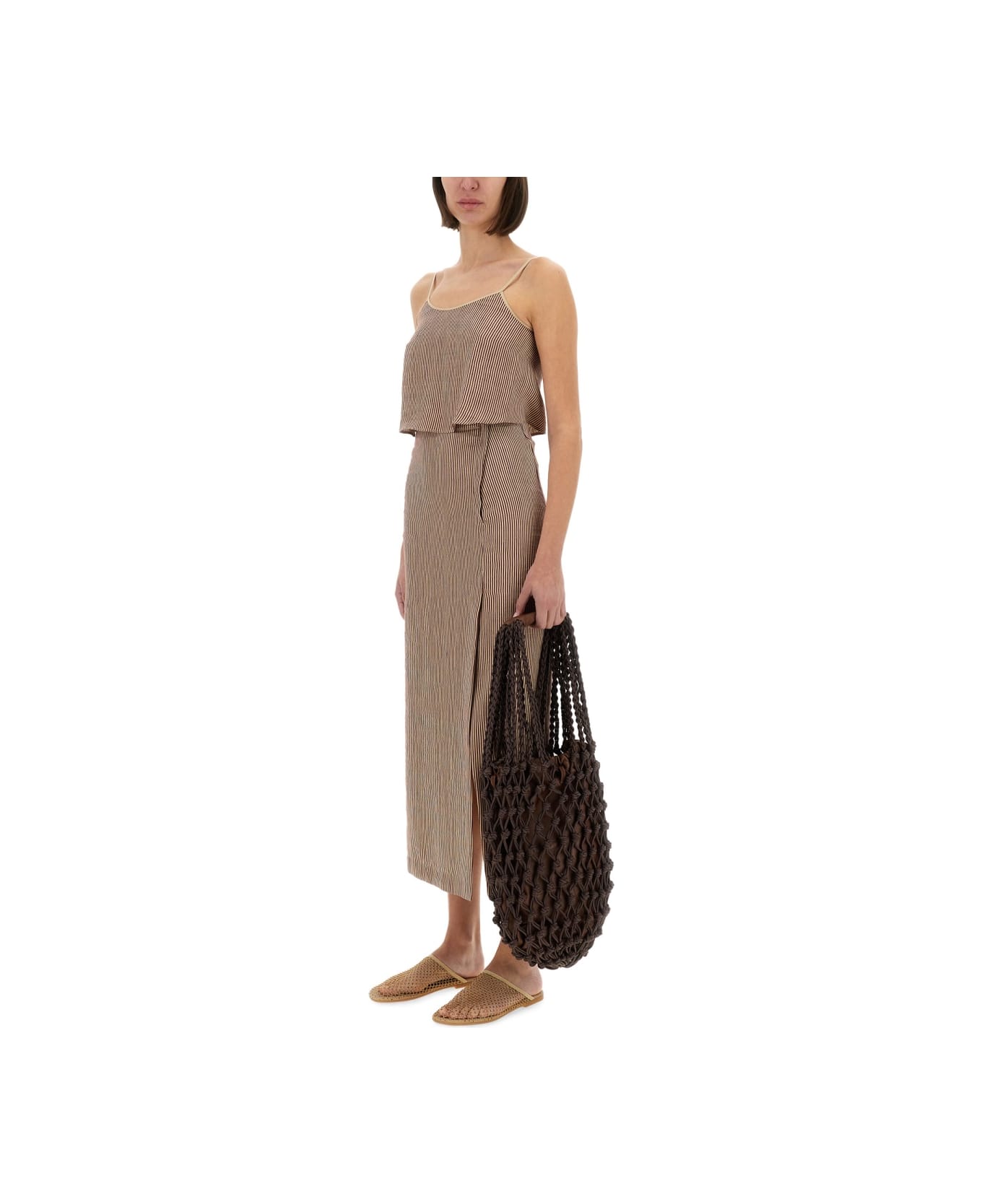 Alysi "micro Stripe" Longuette Skirt - BORDEAUX