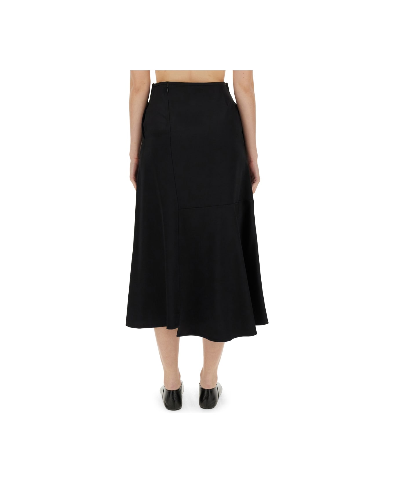 Jil Sander Flared Skirt - BLACK