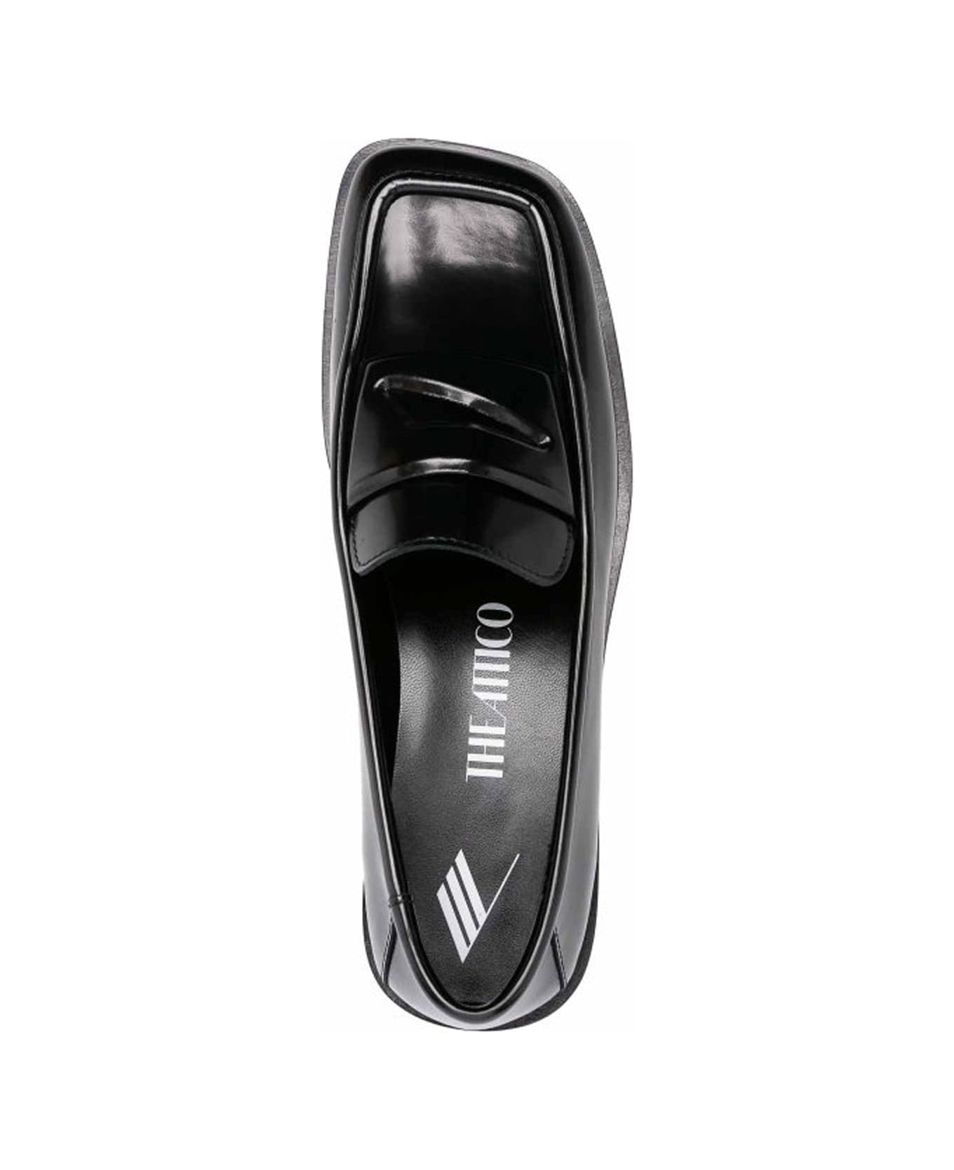 The Attico Amanda Leather Loafers - Black