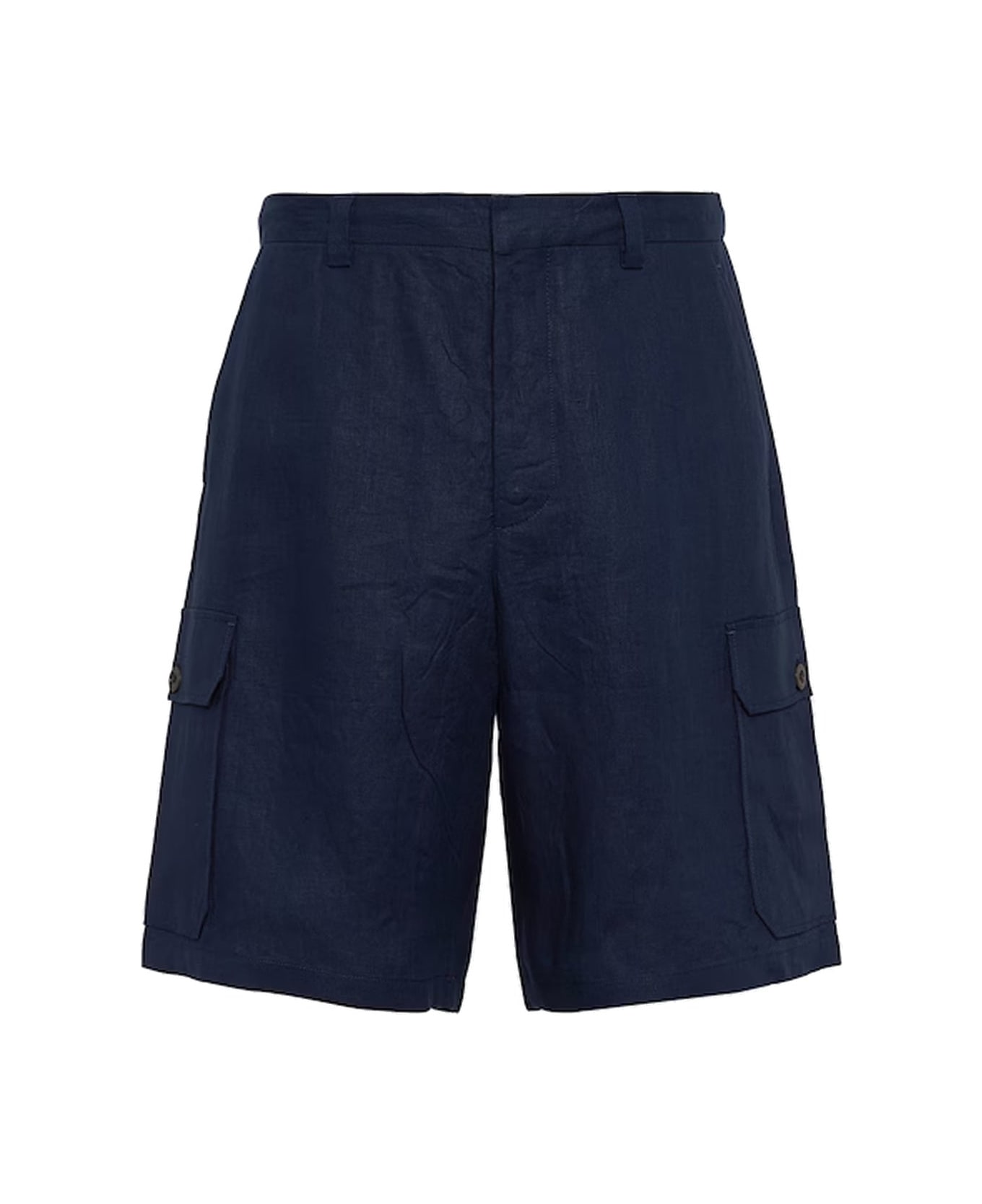Prada Linen Bermuda - Blue