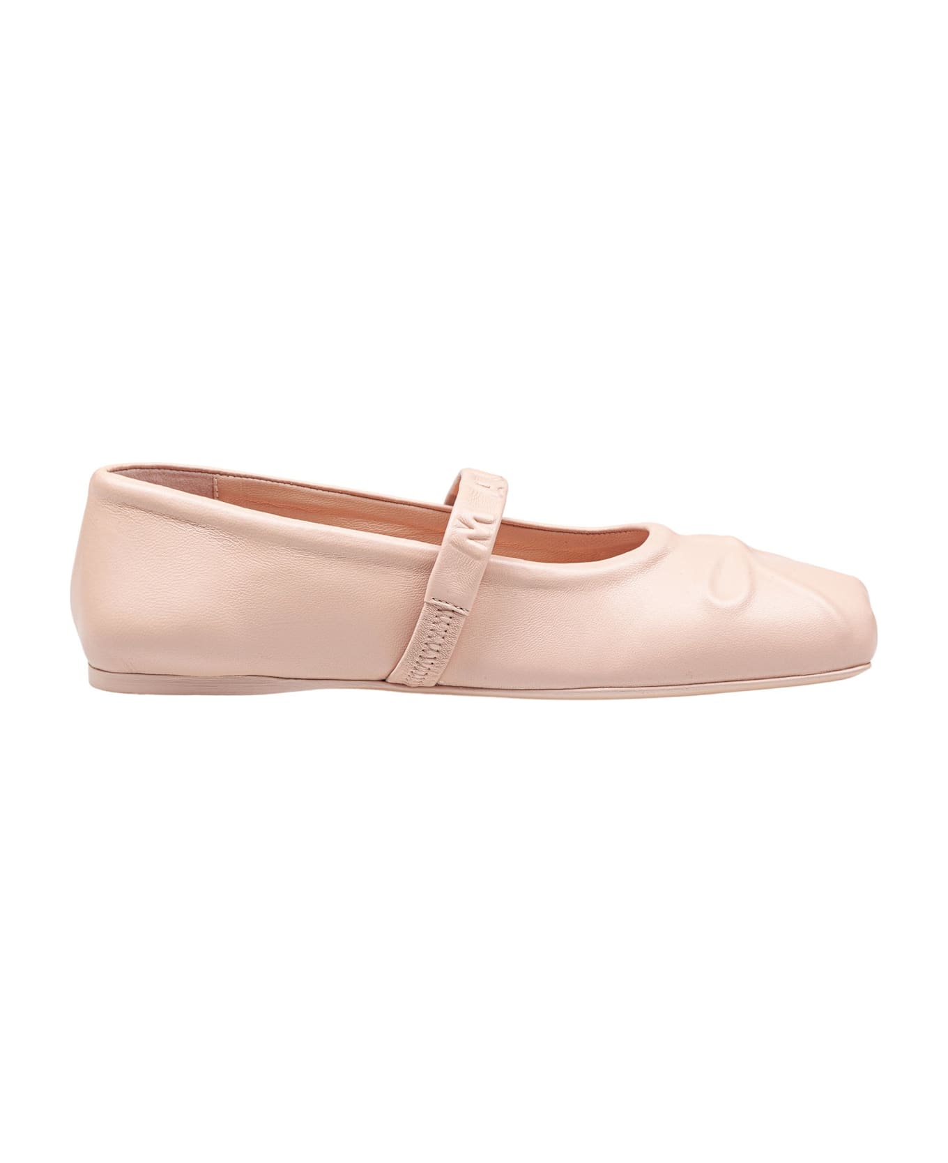 Marni Mary Jane Shoes In Leather With Embossed Bow - PINK