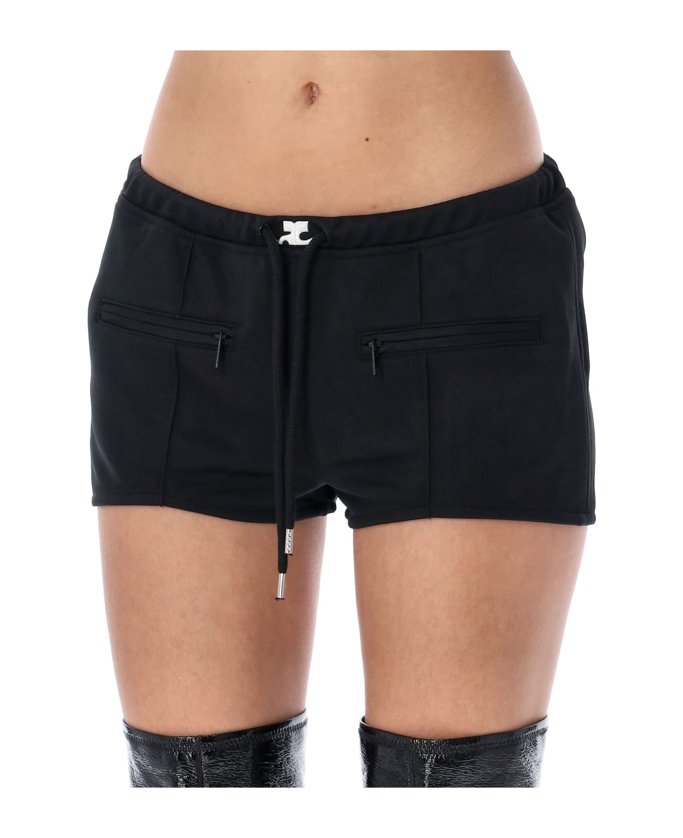 Courrèges Tracksuit Mini Shorts - BLACK