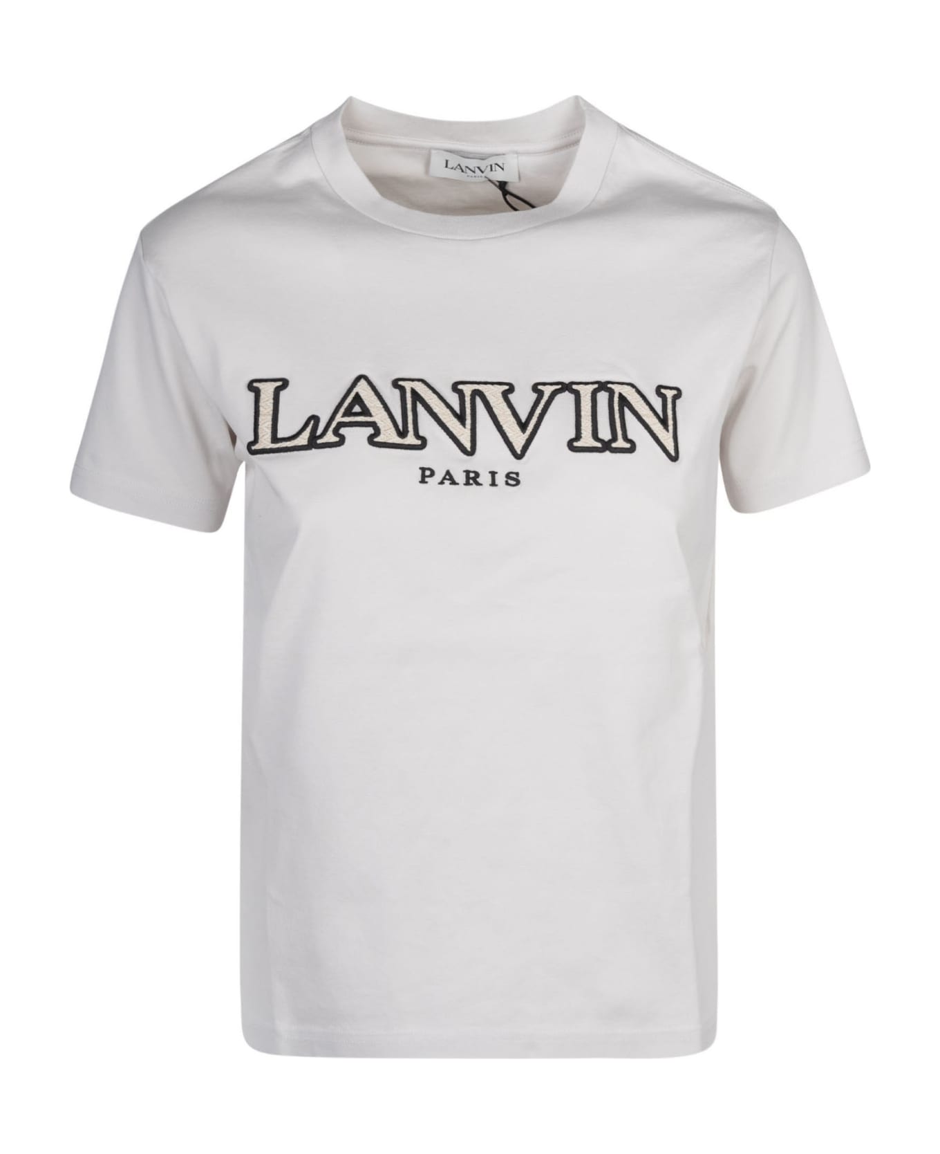 Lanvin Logo Embroidered T-shirt - Mastic Tシャツ