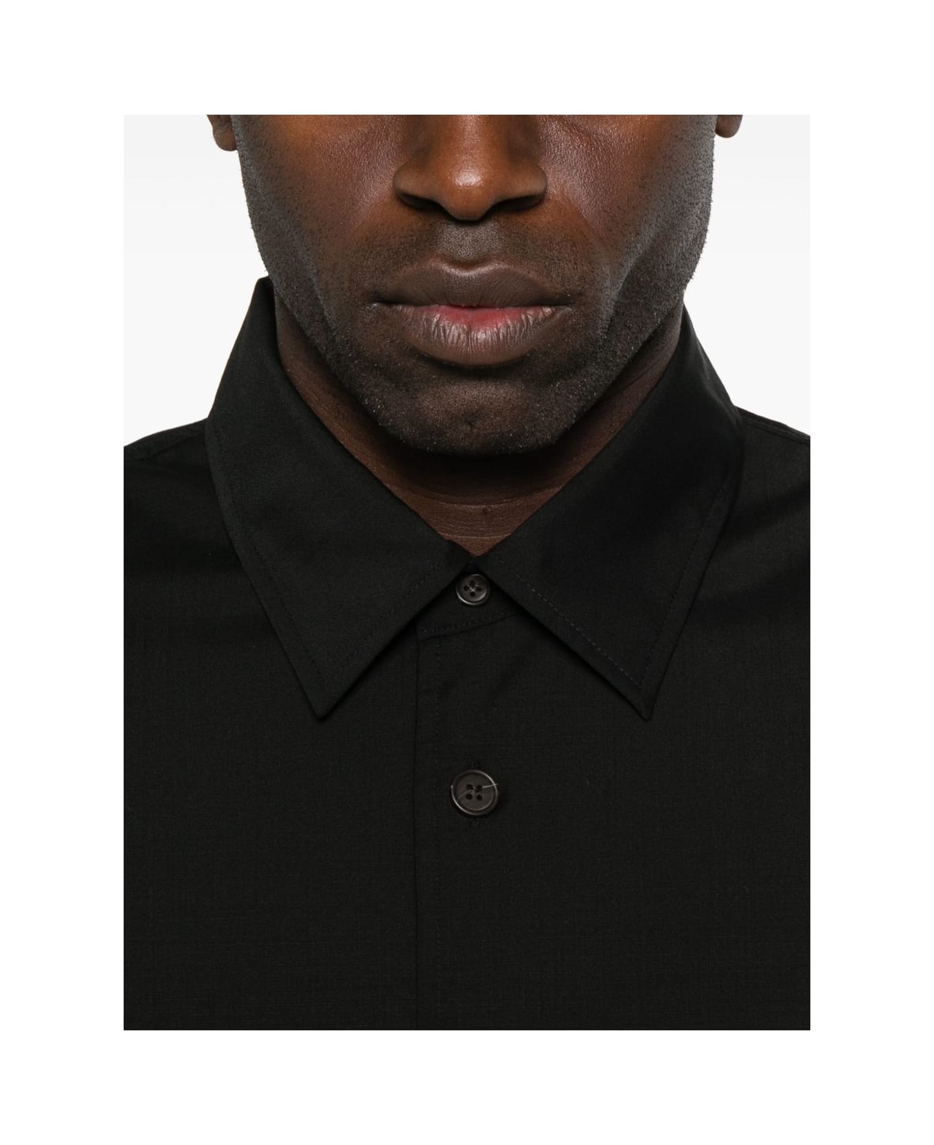 Emporio Armani Wool Shirt Jacket - Black