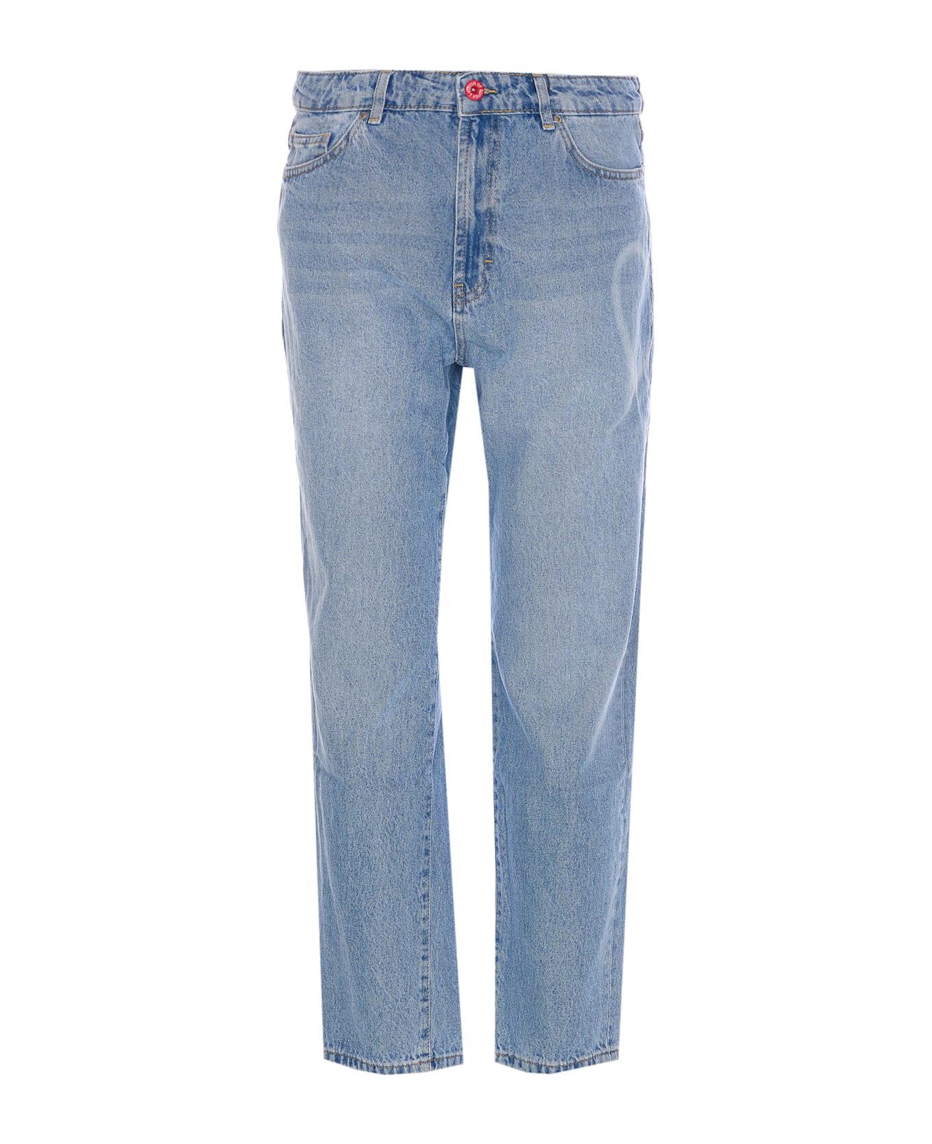 Vision of Super Heart Laser Print Jeans - Blue