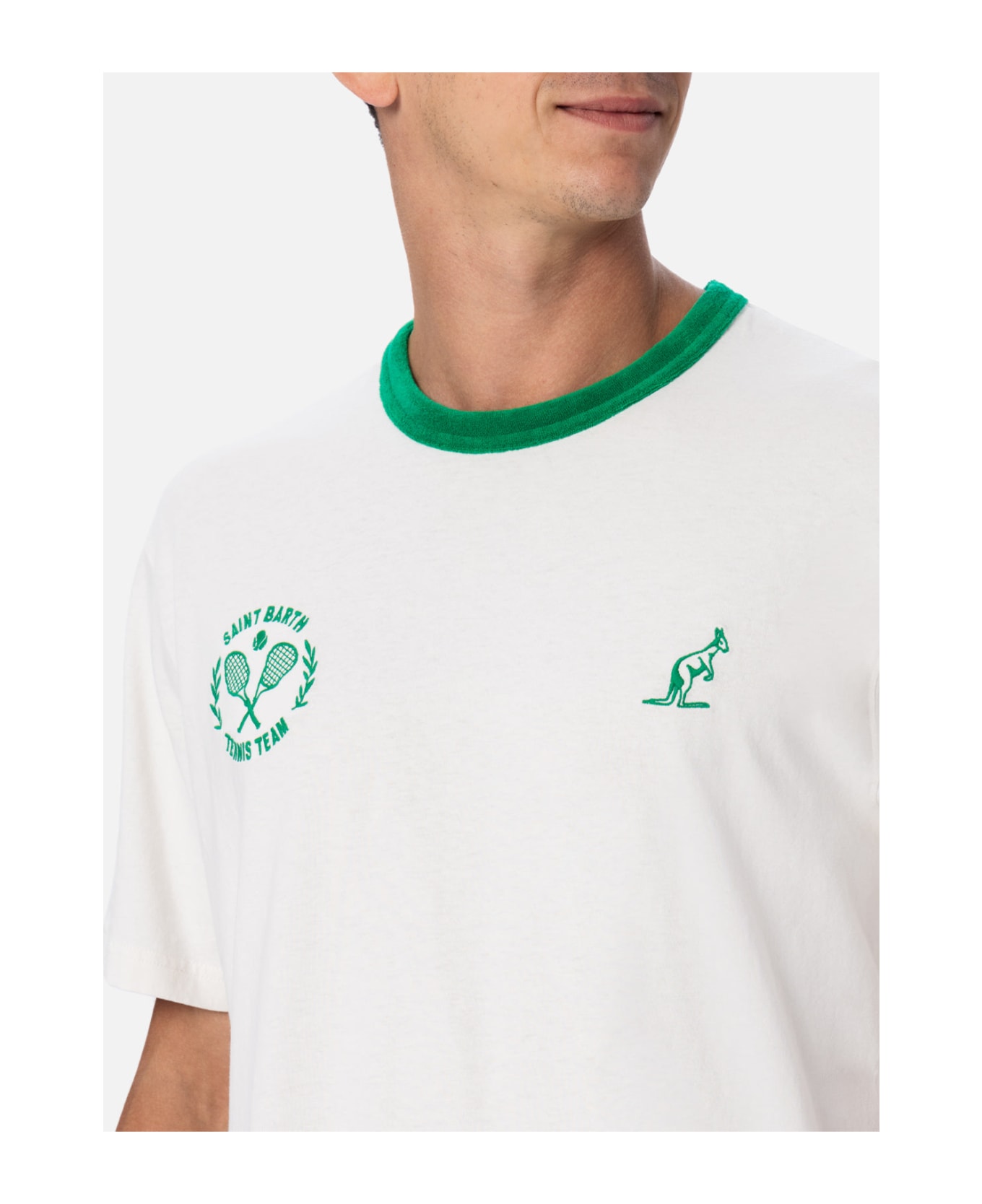 MC2 Saint Barth Man White Cotton T-shirt Dover With Australian Embroidery | Australian Brand Special Edition - WHITE