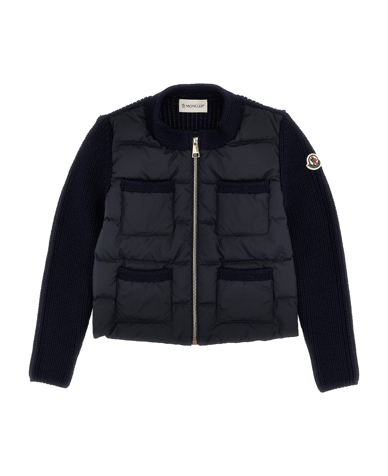 Moncler Two-material Cardigan - Blue