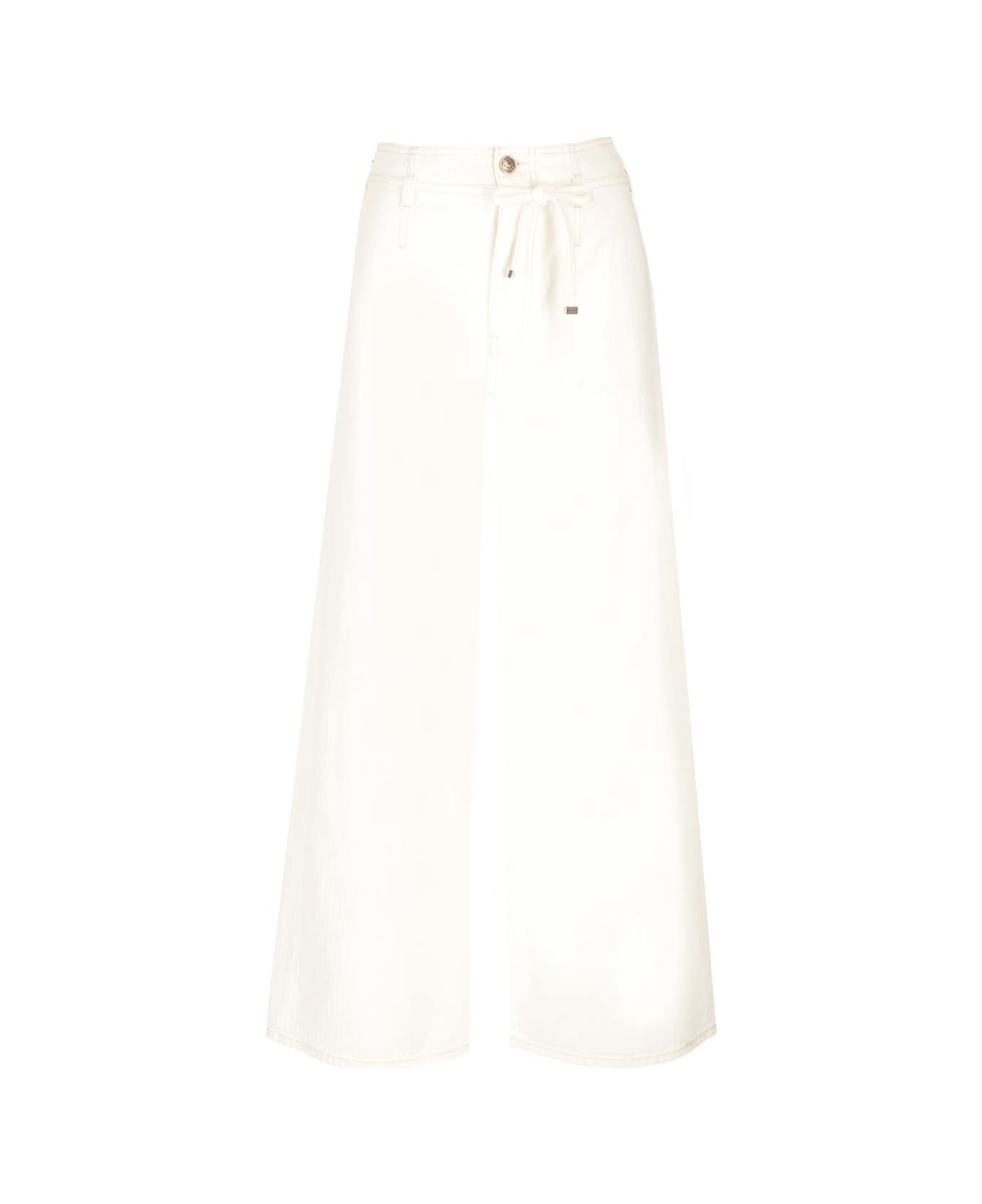 Etro White Culotte Jeans With Belt - White