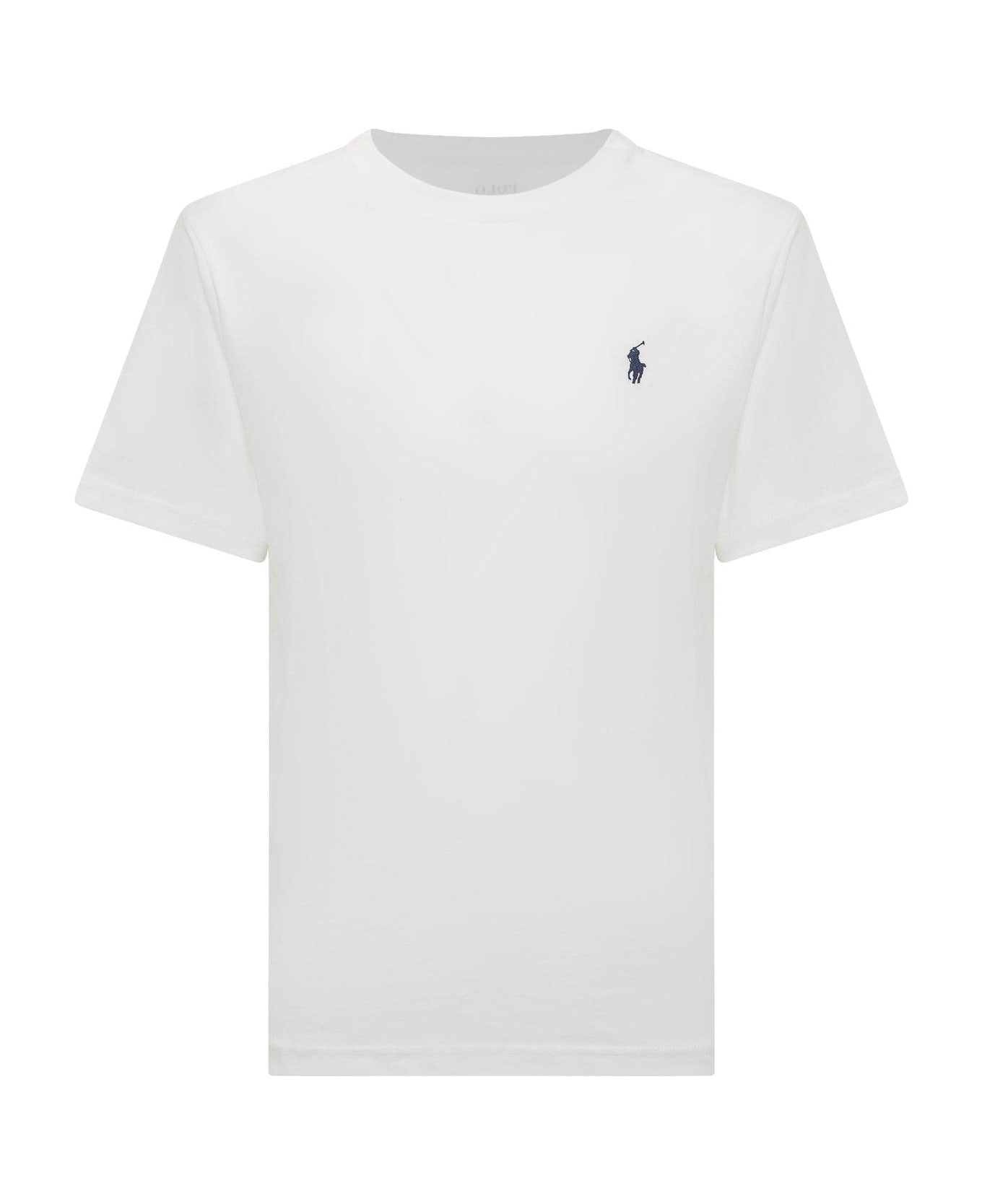 Ralph Lauren Logo Embroidered Crewneck T-shirt - Bianco
