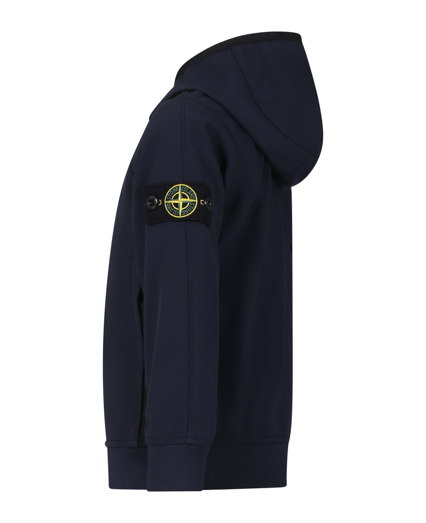 Stone Island Junior Blue Jacket For Boy With Compass コート＆ジャケット