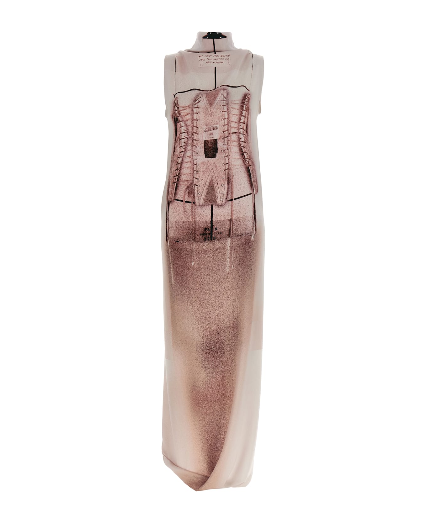 Jean Paul Gaultier 
the Draped Trompe-l Il Corset
 Dress - Pink
