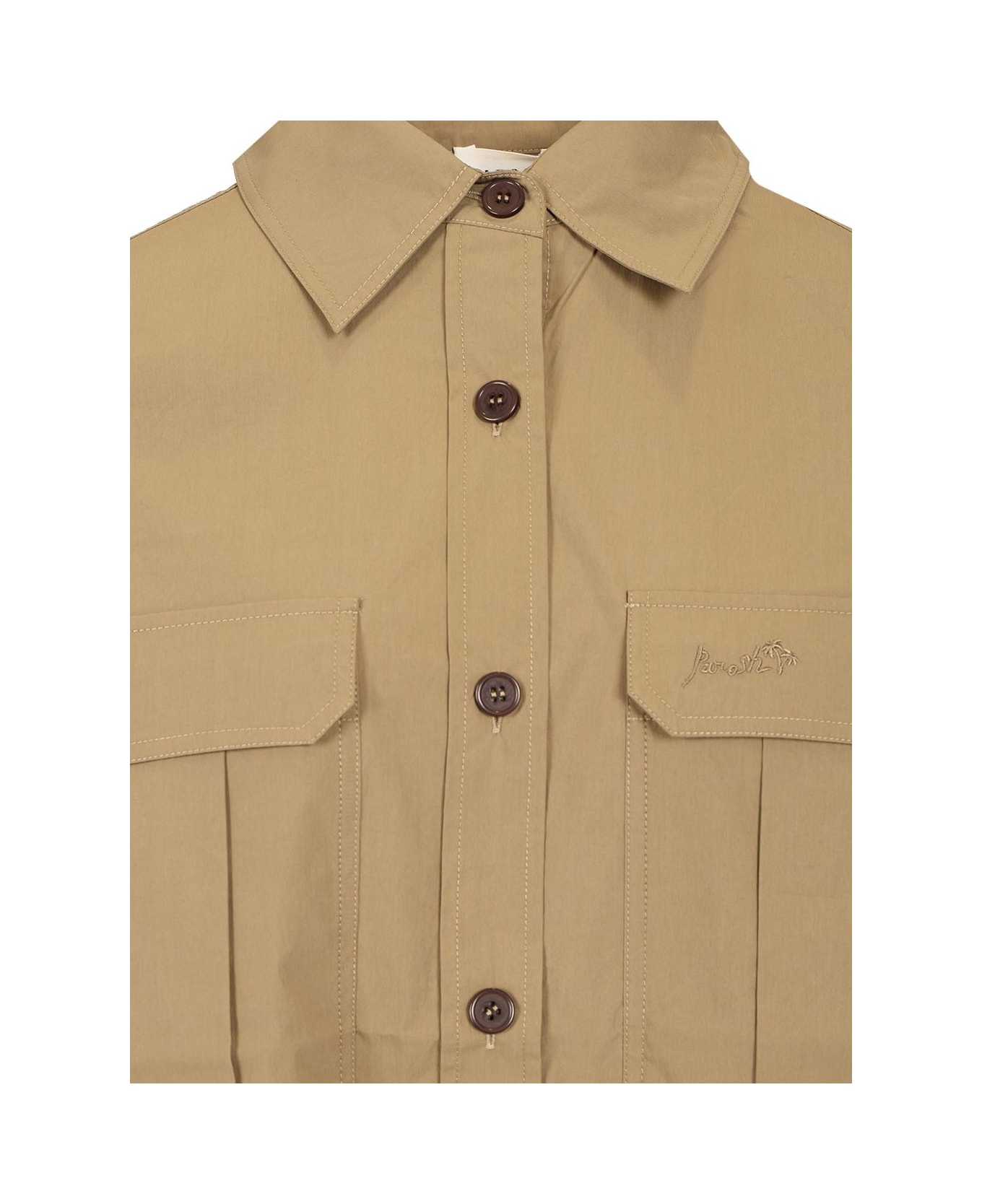 Parosh Cotton Blend Shirt - Kaki