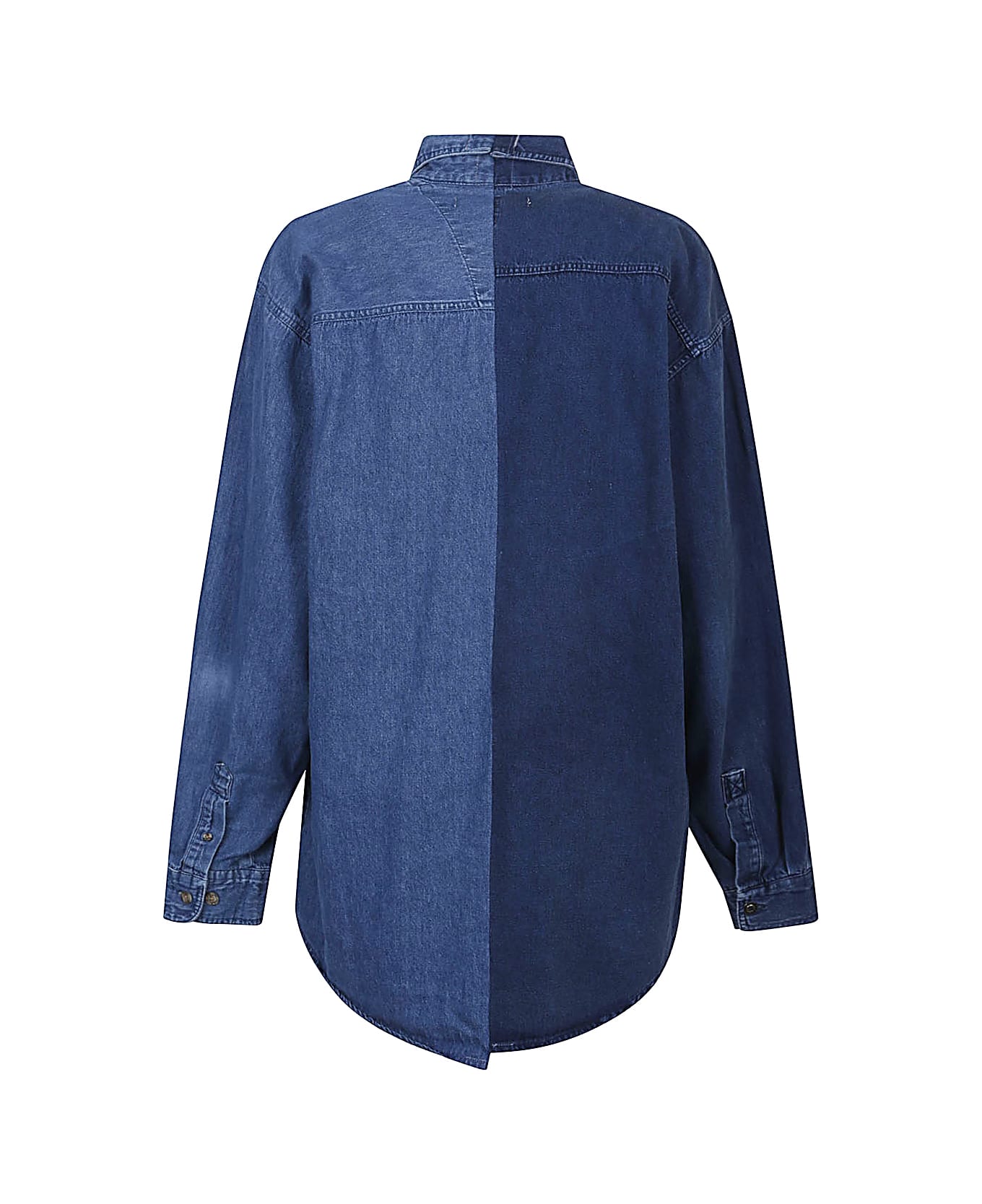 E.L.V. DENIM Denim Cotton Shirt - Blue