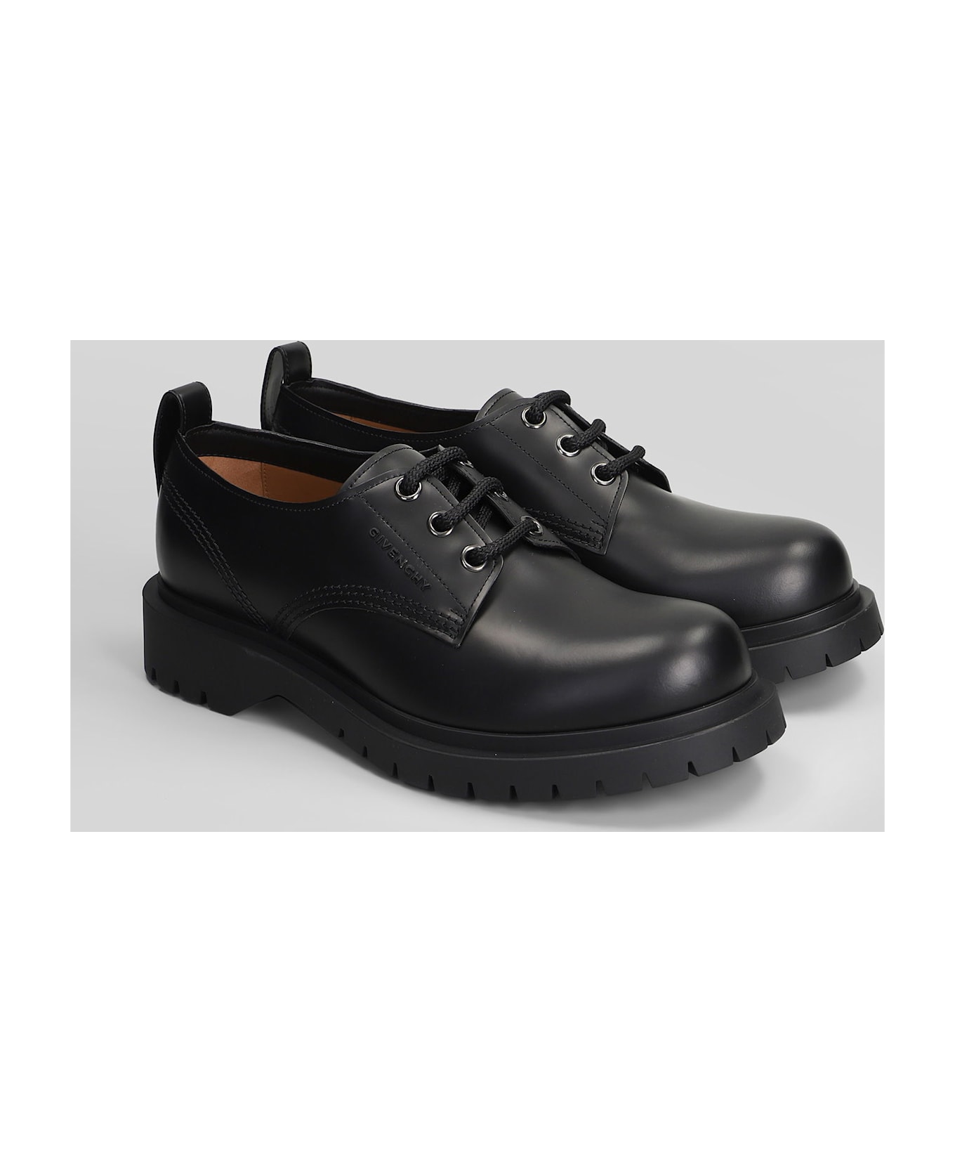 Givenchy Lace Up Shoes In Black Leather - black