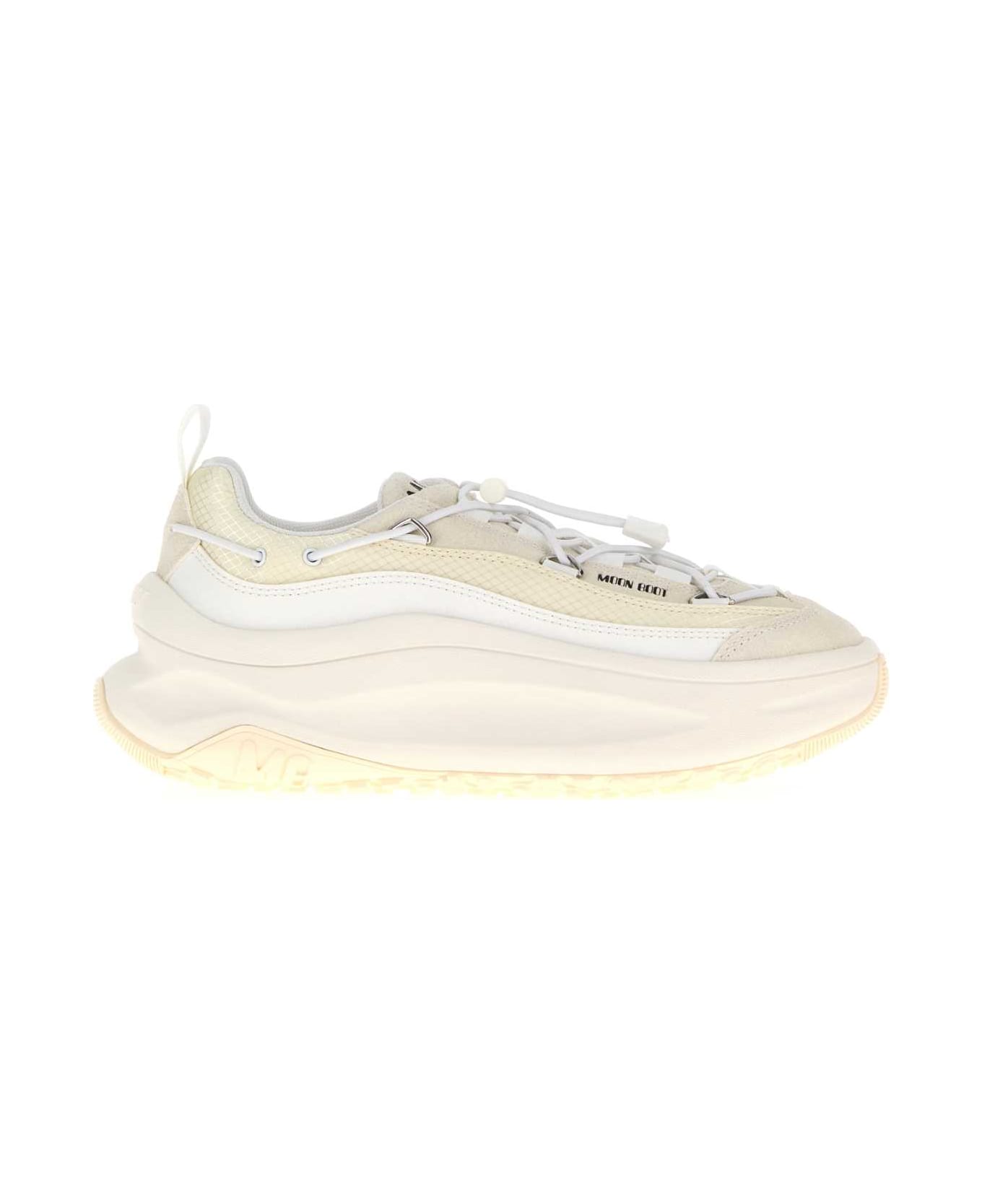 Moon Boot White Fabric Moon247 Sneakers - WHITE